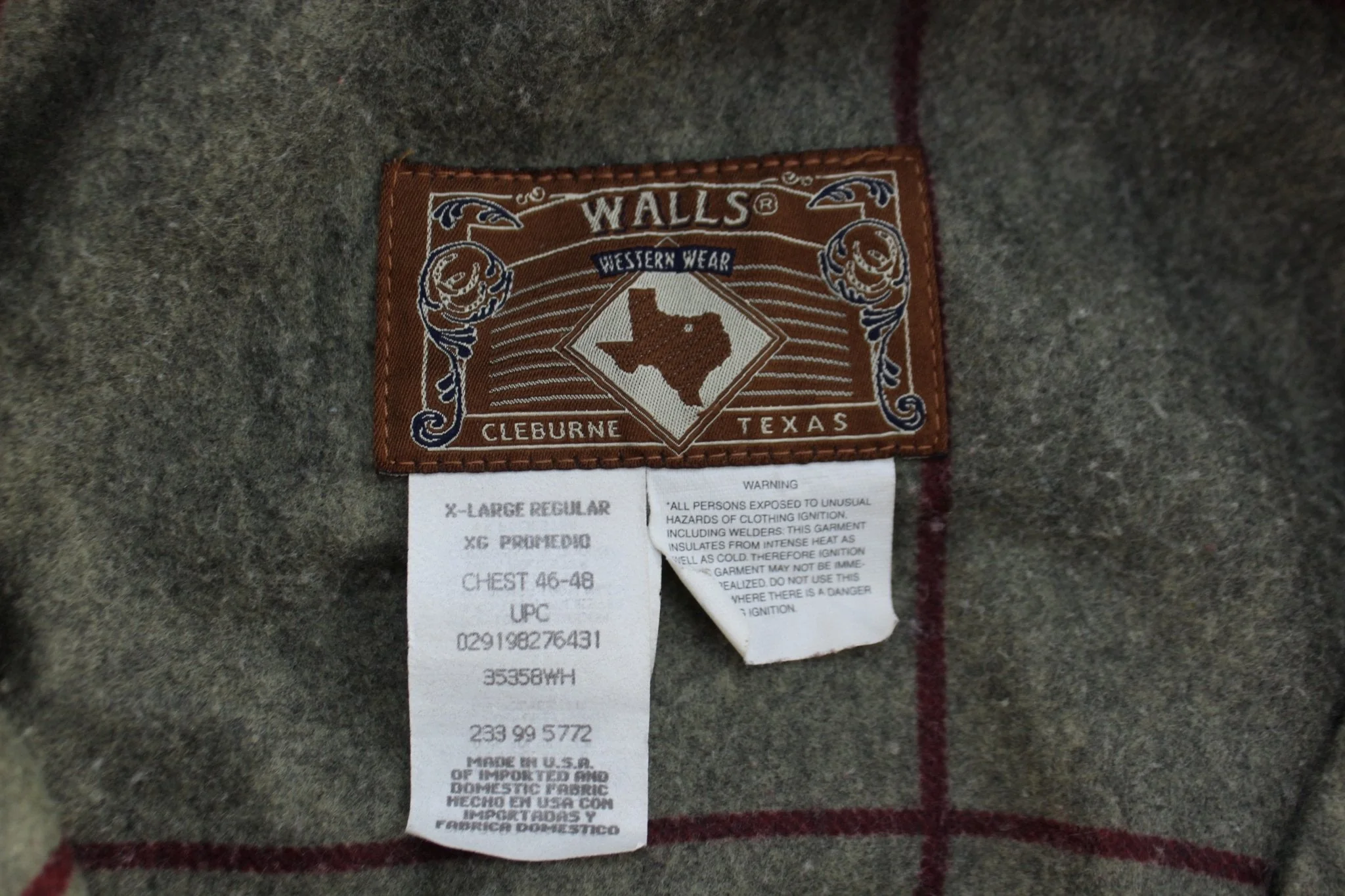 90's Wall's Tan Blanket Lined Chore Jacket - Image 5