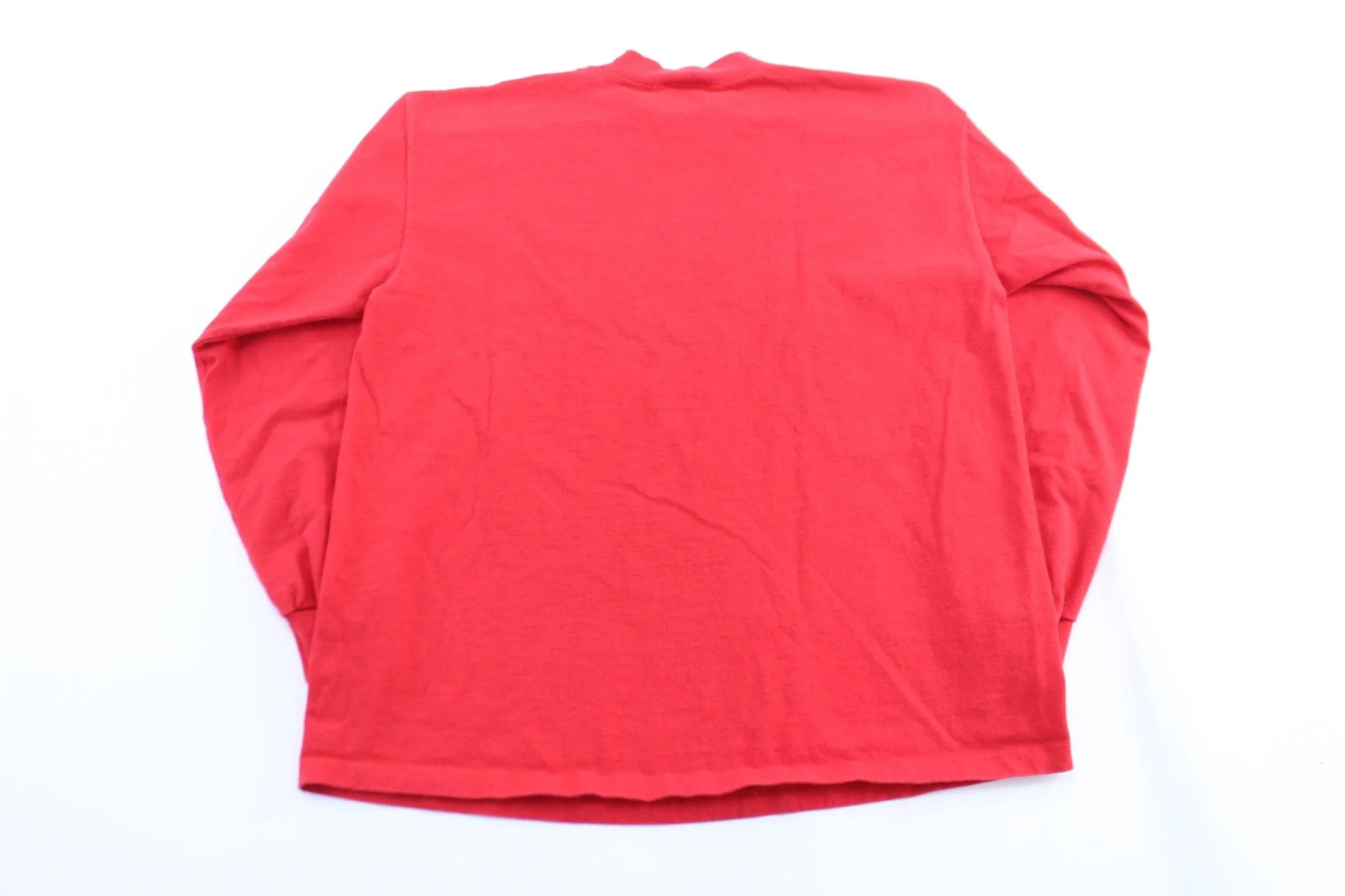 90's Walt Disney Embroidered Pocahontas Red LS T-Shirt - Image 2