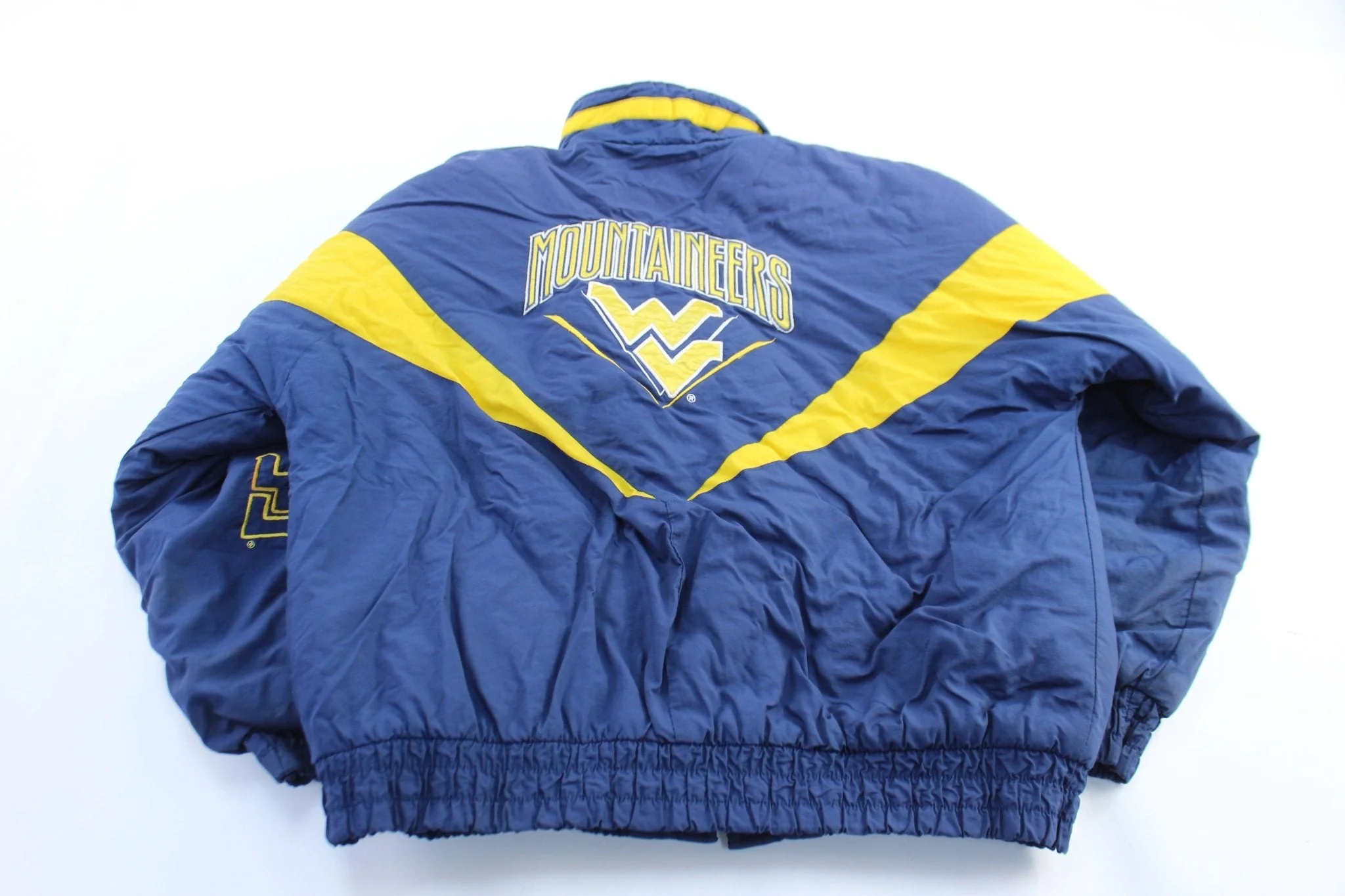 90's West Virginia Mountaineers Embroidered Chalk Line Jacket - Image 2