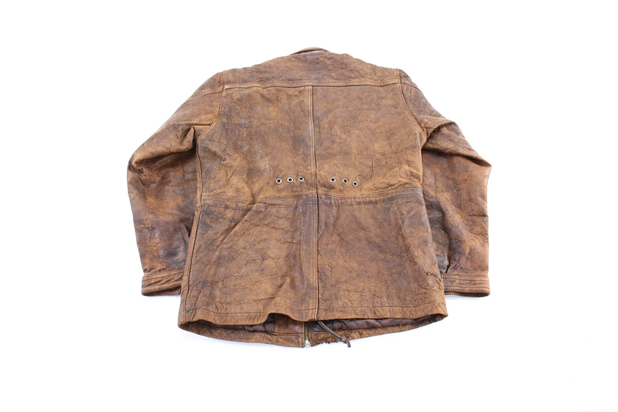 Adam Spencer Brown Leather Zip Up Jacket - Image 2