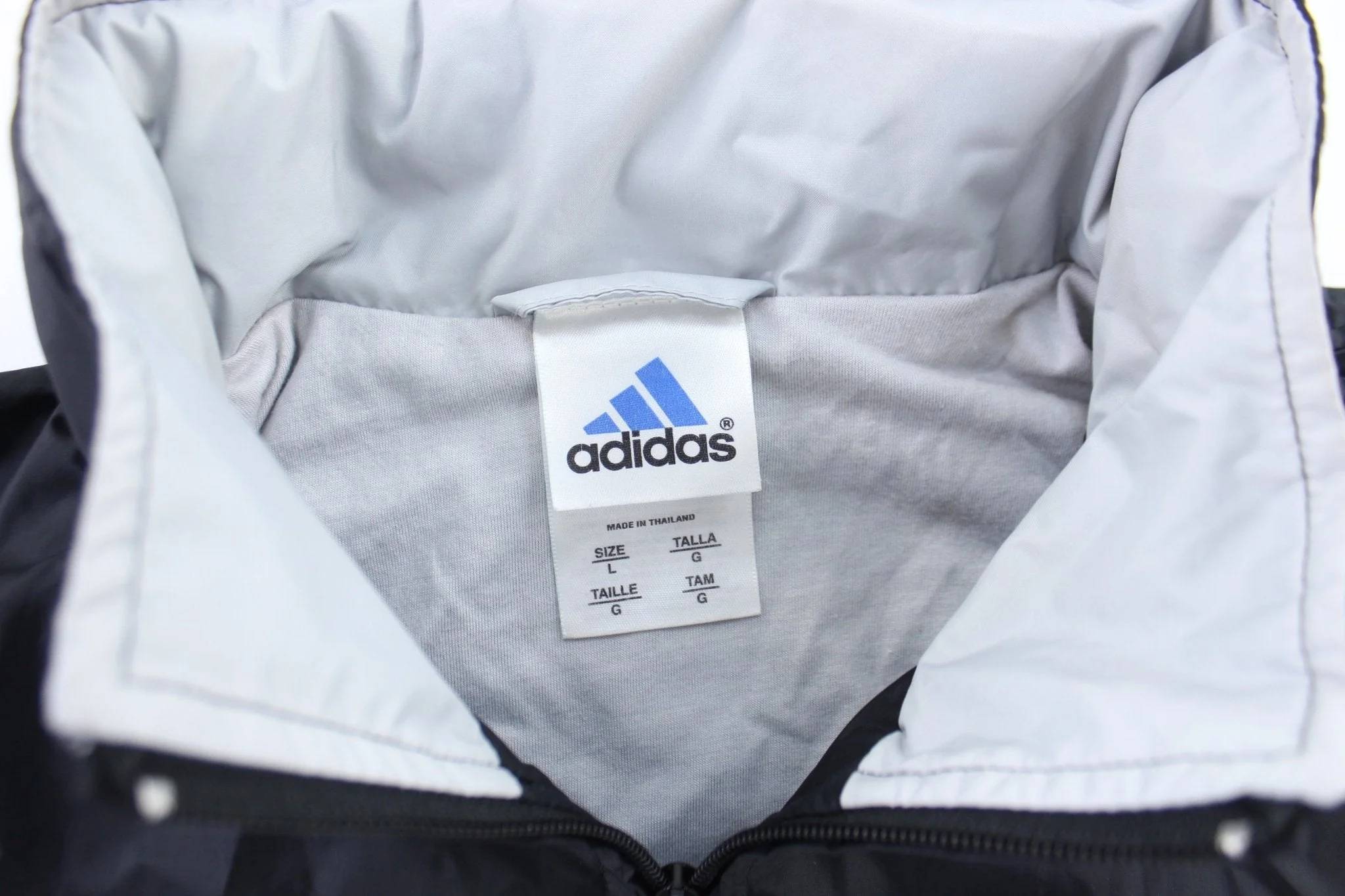 Adidas Embroidered Logo Black & Grey Zip Up Jacket - Image 3