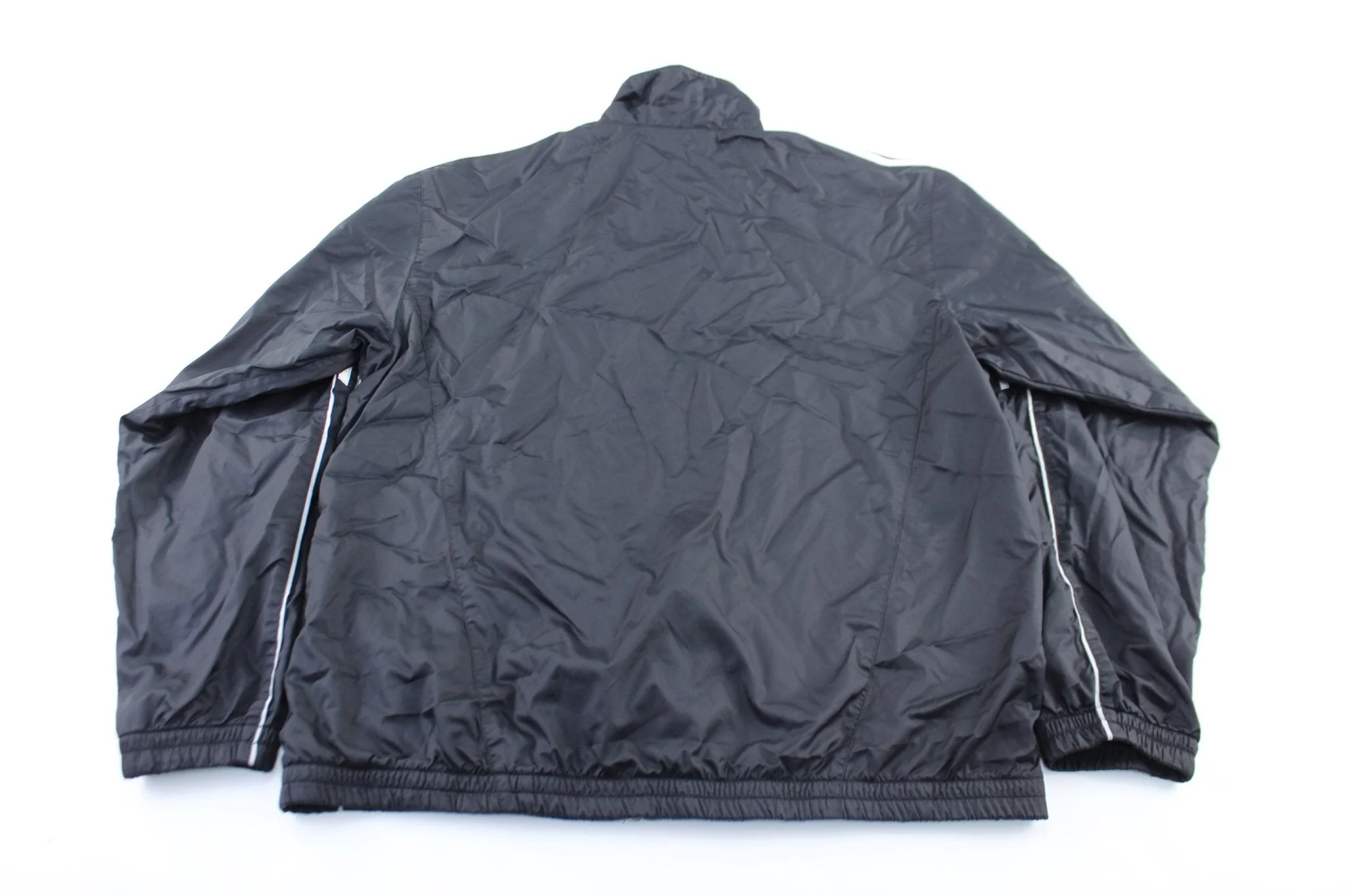 Adidas Embroidered Logo Black & White Striped Zip Up Jacket - Image 2