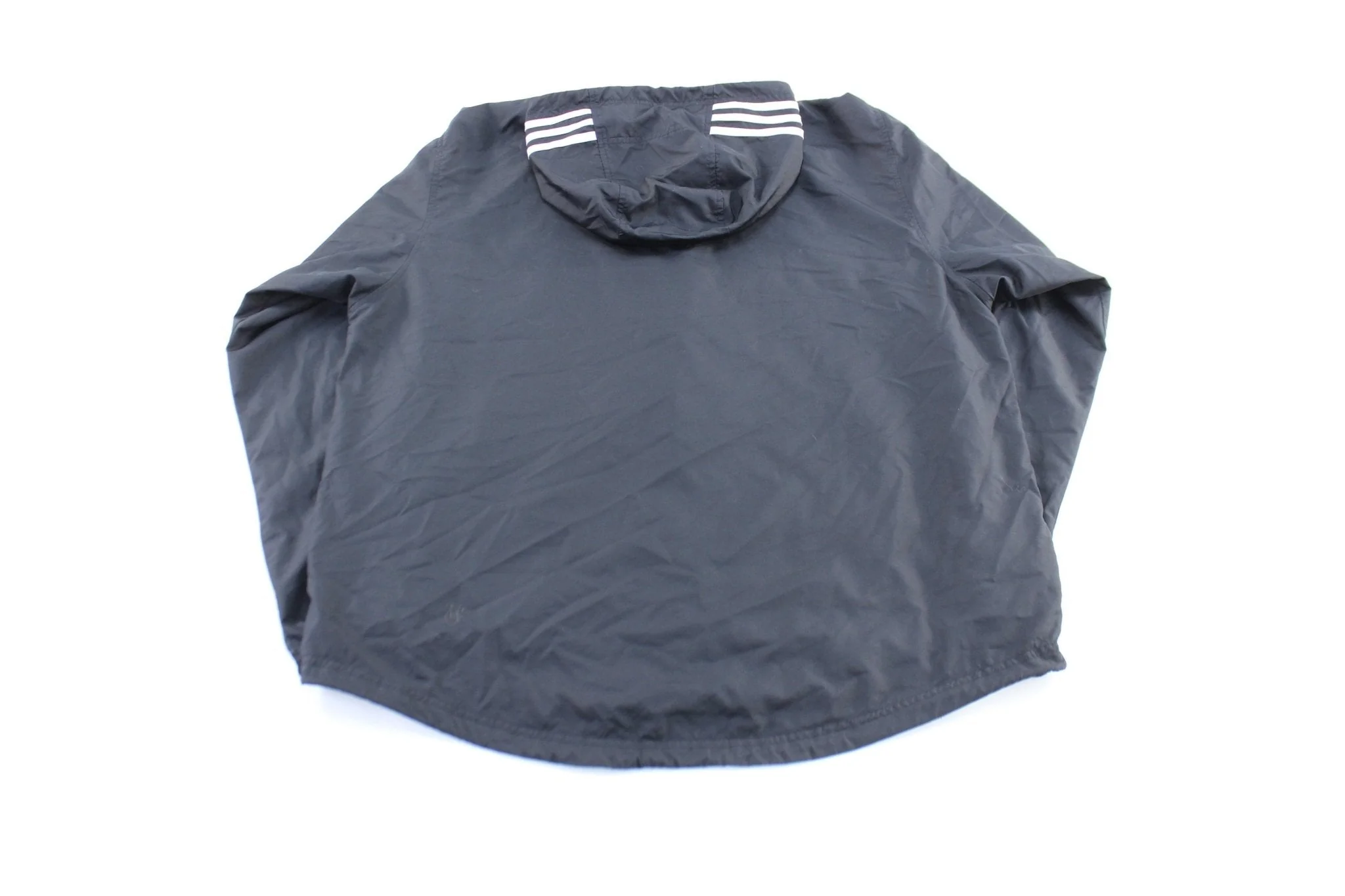 Adidas Embroidered Logo Black & White Striped Zip Up Jacket - Image 2