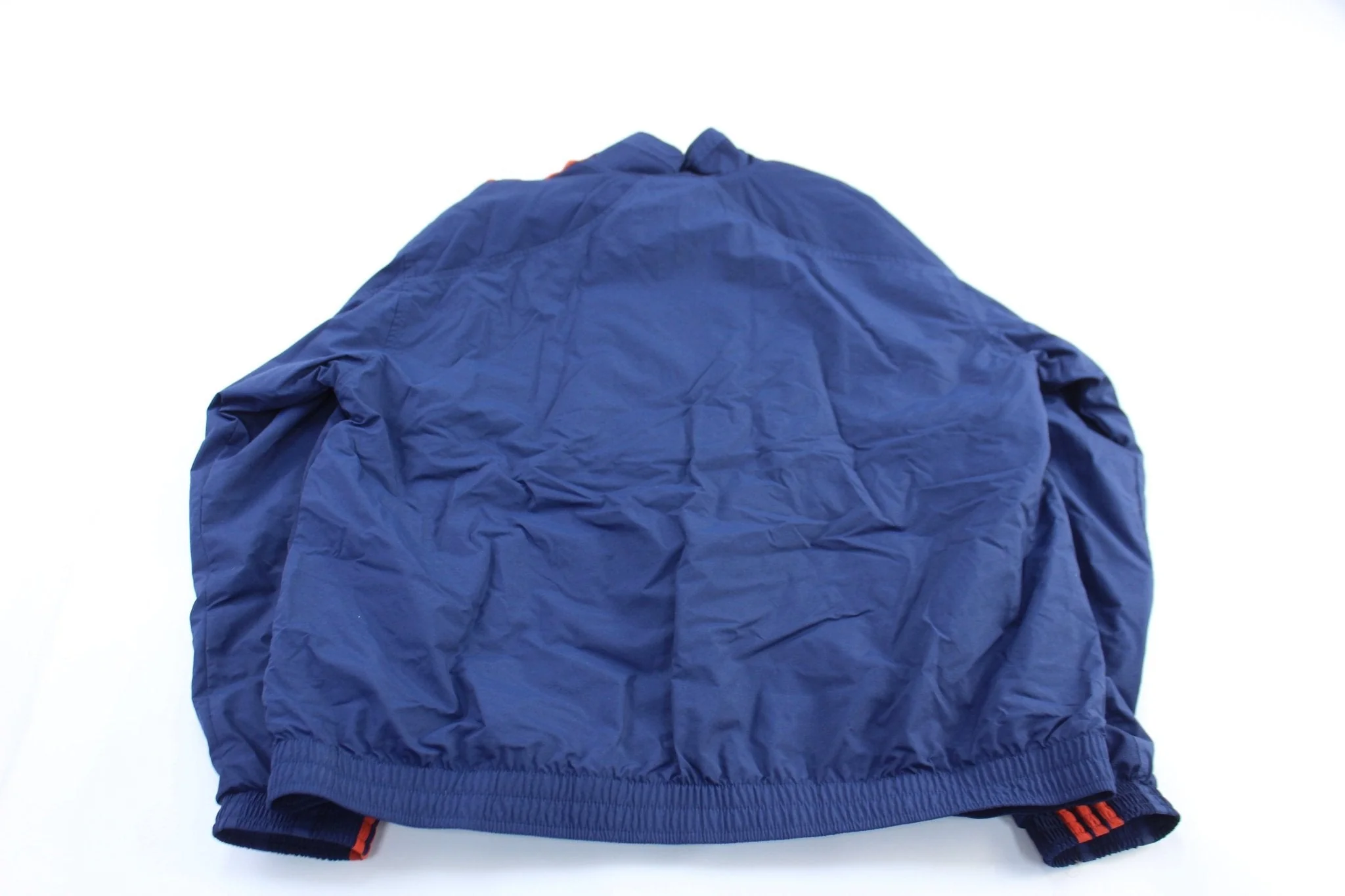 Adidas Embroidered Logo Blue & Orange Striped Zip Up Jacket - Image 2