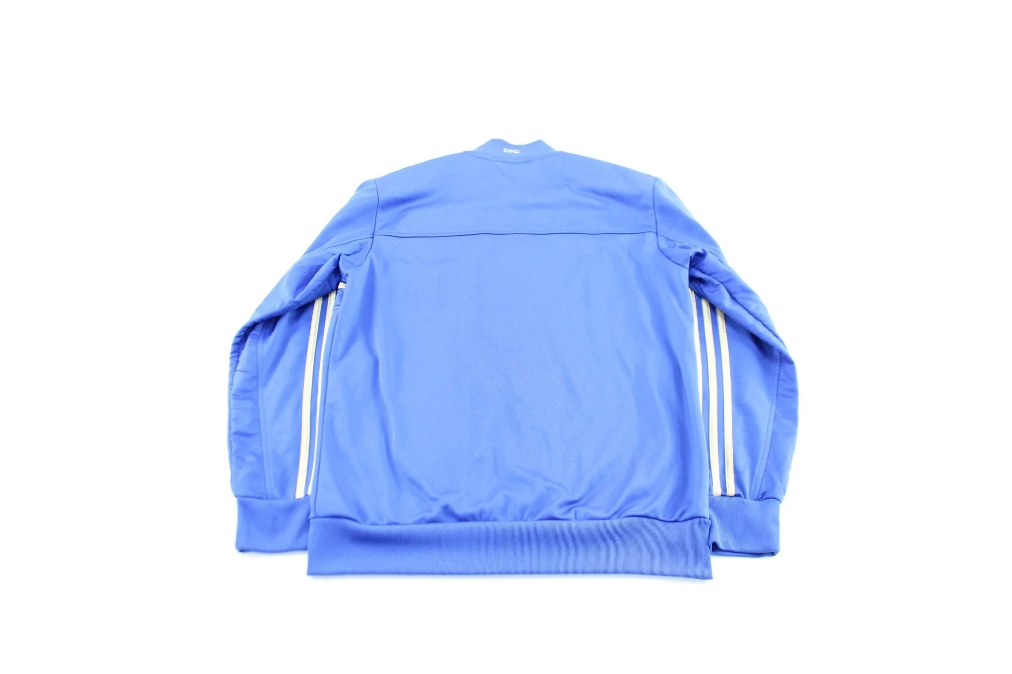 Adidas Embroidered Logo Chelsea Blue & Gold Striped Zip Up Jacket - Image 2