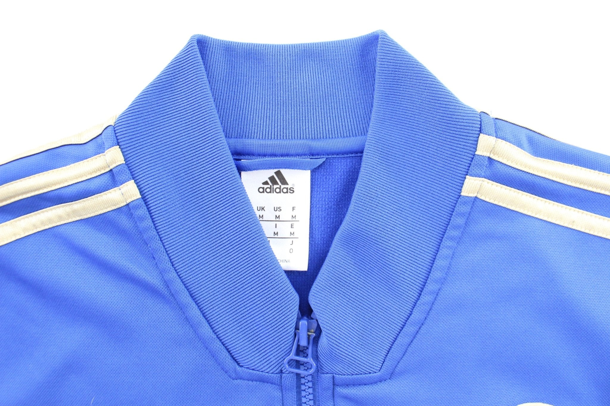 Adidas Embroidered Logo Chelsea Blue & Gold Striped Zip Up Jacket - Image 3