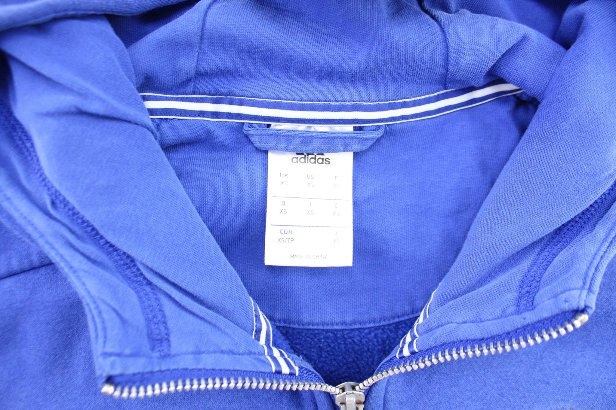 Adidas Embroidered Logo Chelsea Football Club Striped Zip Up Jacket - Image 4