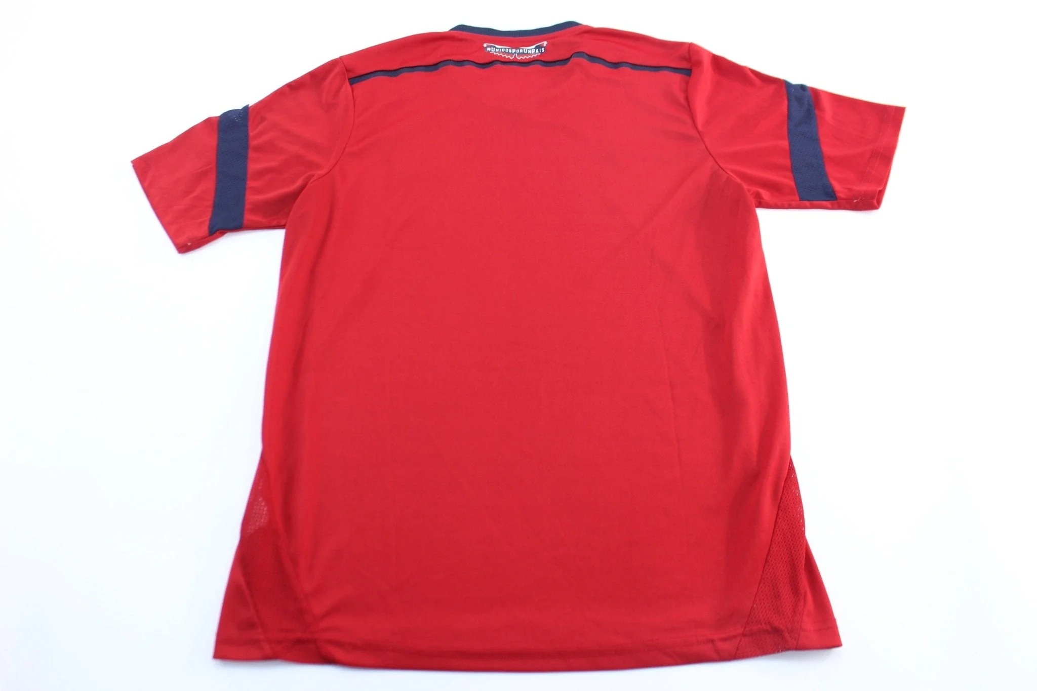 Adidas Embroidered Logo Columbia Red Striped Soccer Jersey - Image 2
