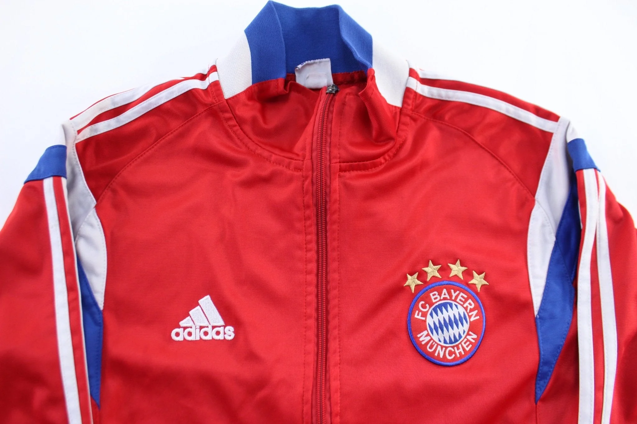 Adidas Embroidered Logo FC Bayern Munchen Striped Zip Up Jacket - Image 3