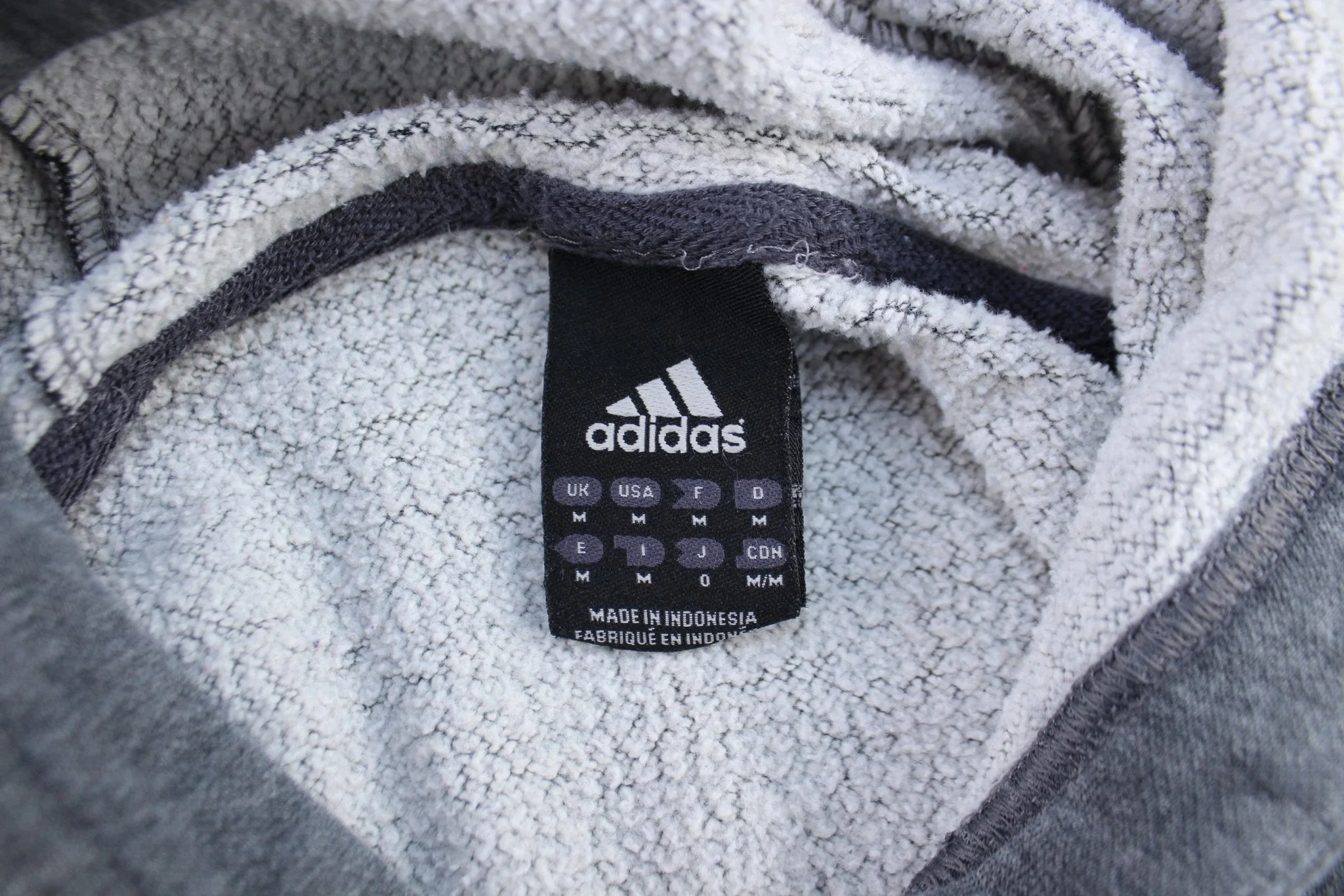 Adidas Embroidered Logo Grey Pullover Hoodie - Image 3