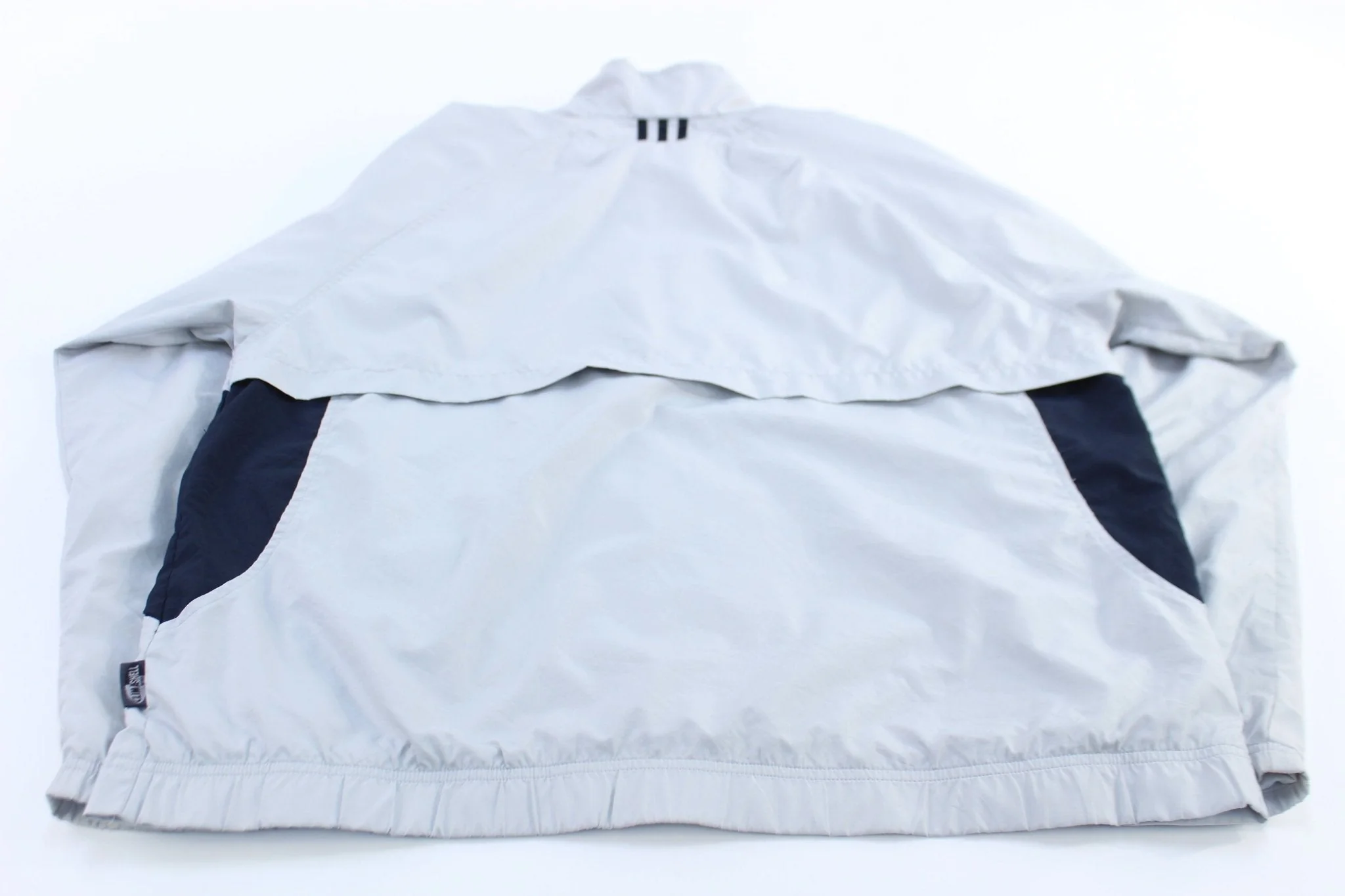 Adidas Embroidered Logo Light Grey & Black Zip Up Jacket - Image 2
