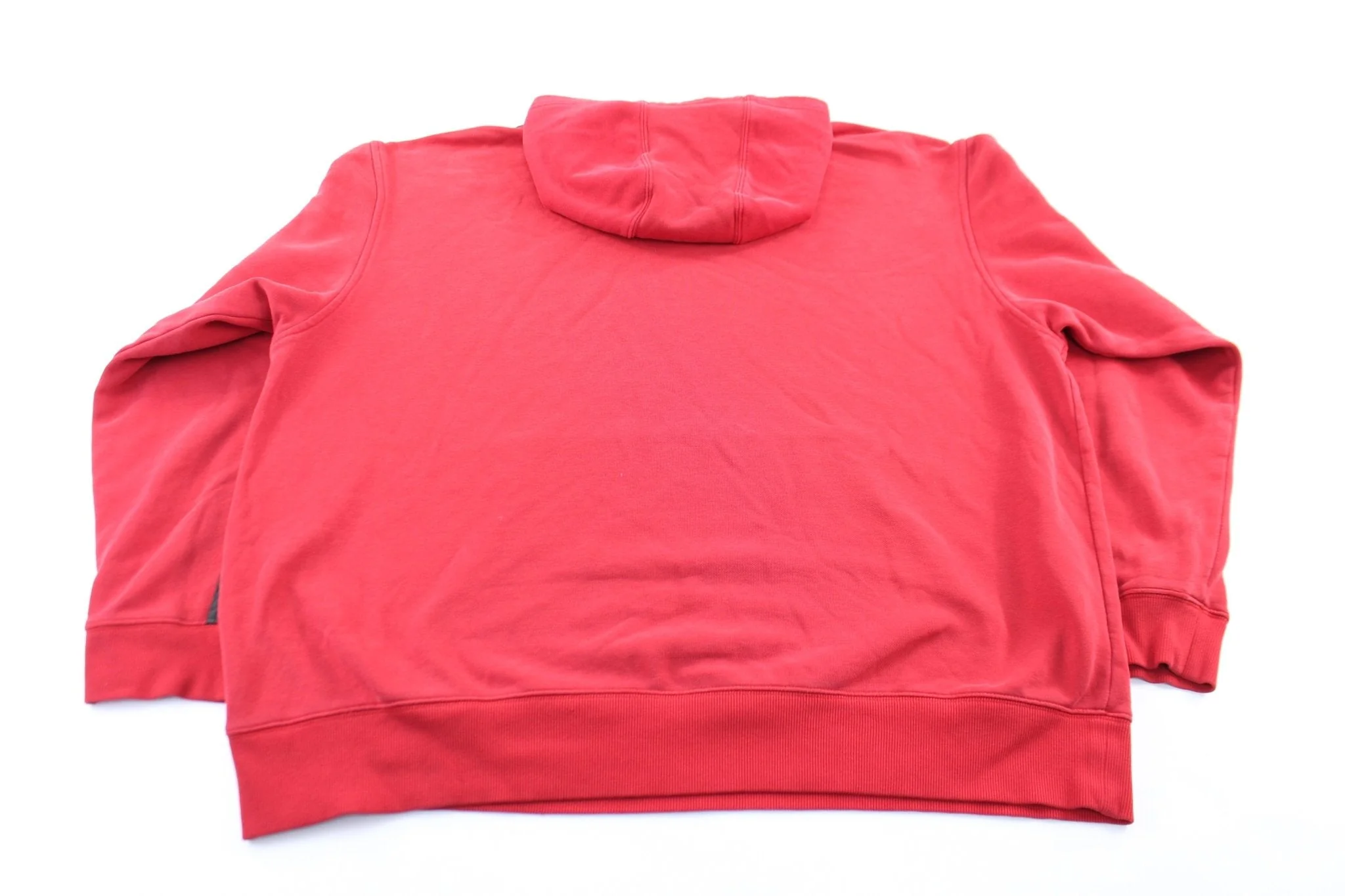 Adidas Embroidered Logo Red & Black Striped Pullover Hoodie - Image 2