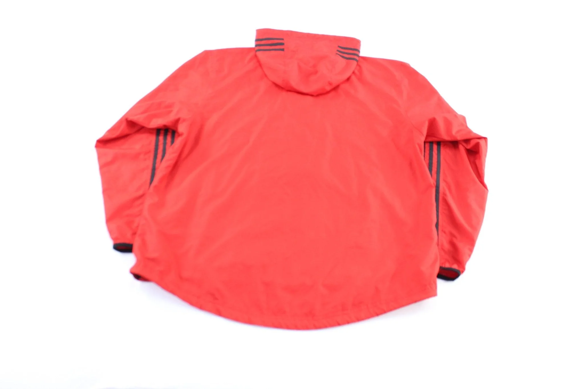 Adidas Embroidered Logo Red & Black Striped Zip Up Jacket - Image 2