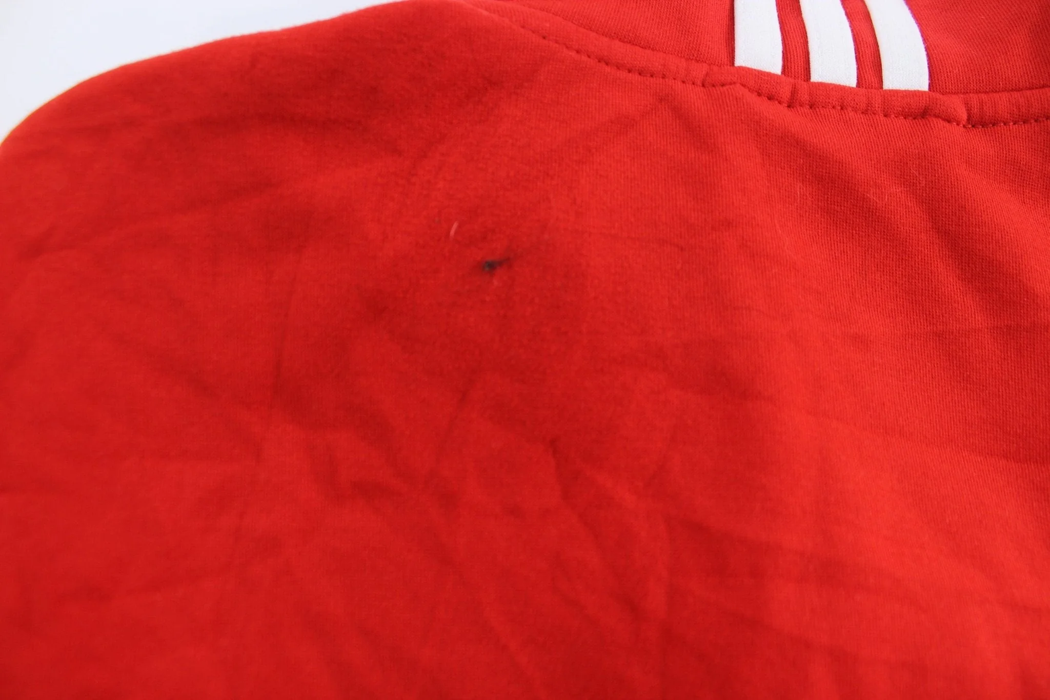 Adidas Embroidered Logo Red, Black, & White Striped Jacket - Image 4