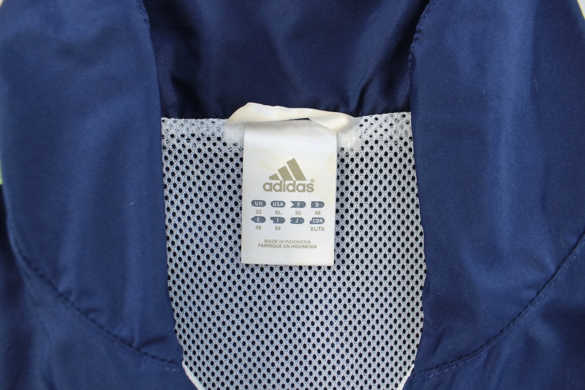 Adidas Embroidered Logo White, Navy Blue, & Green Striped Jacket - Image 4