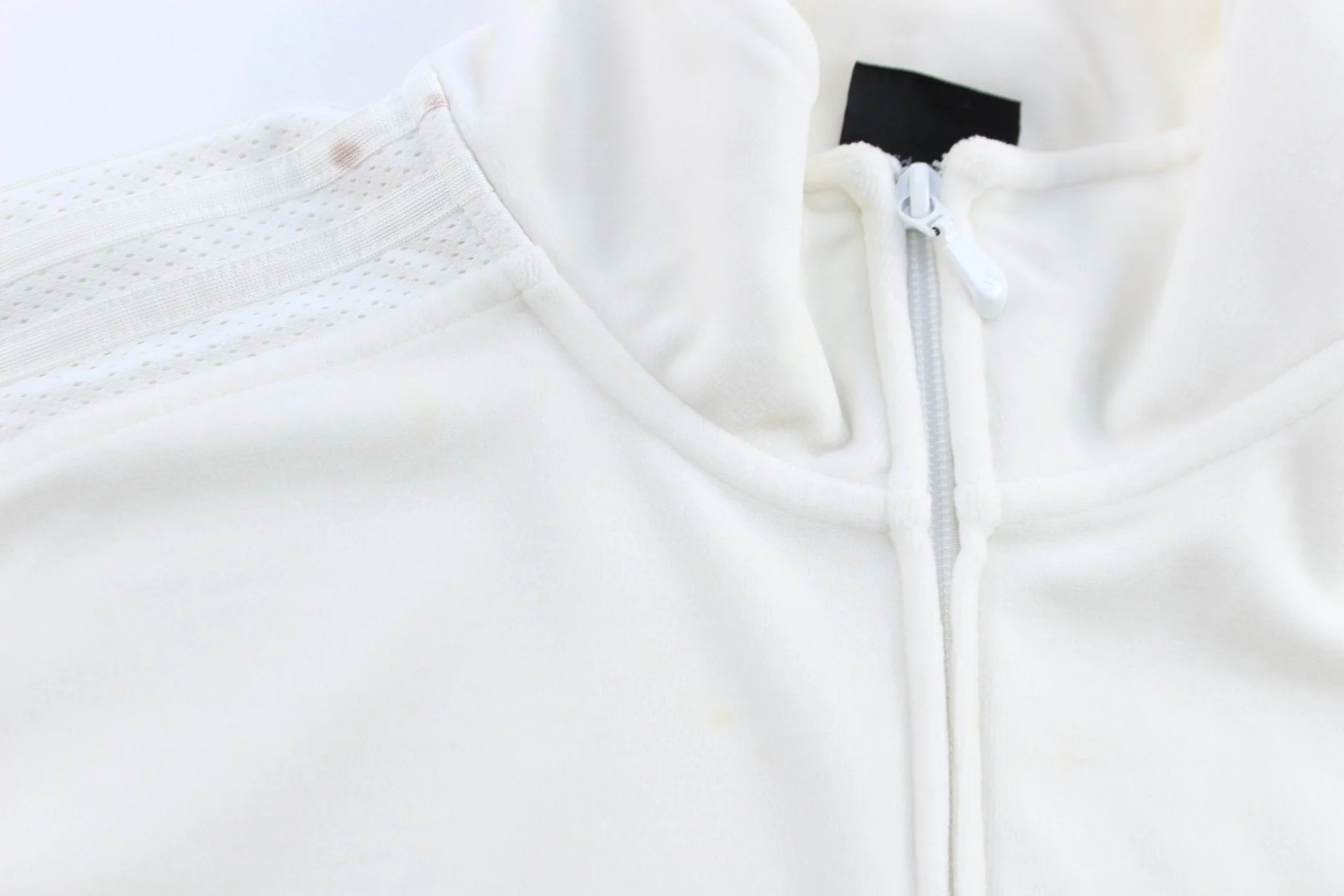 Adidas Embroidered Logo White Striped Full Zip Jacket - Image 4