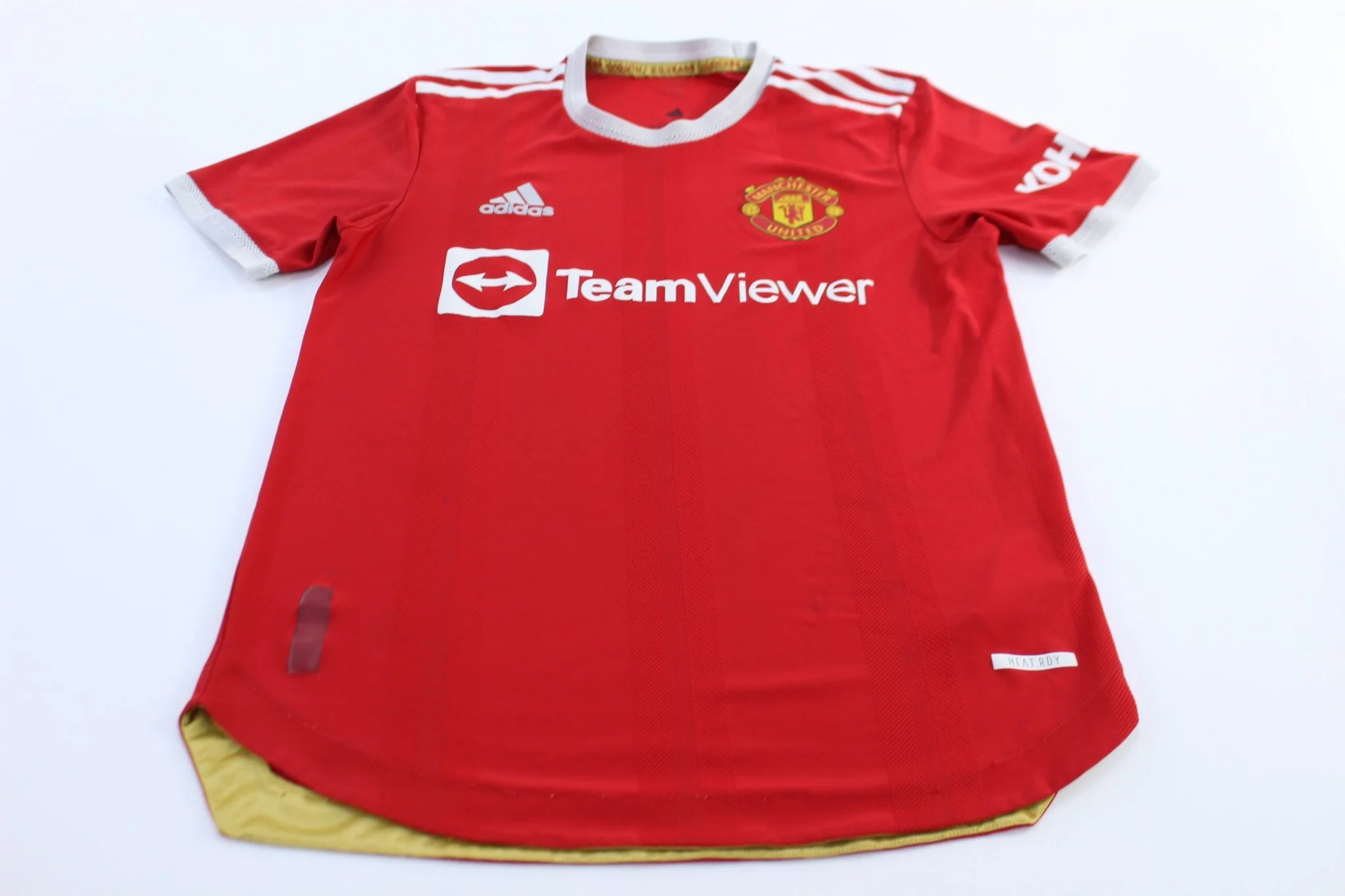 Adidas Logo Manchester United Striped Soccer Jersey