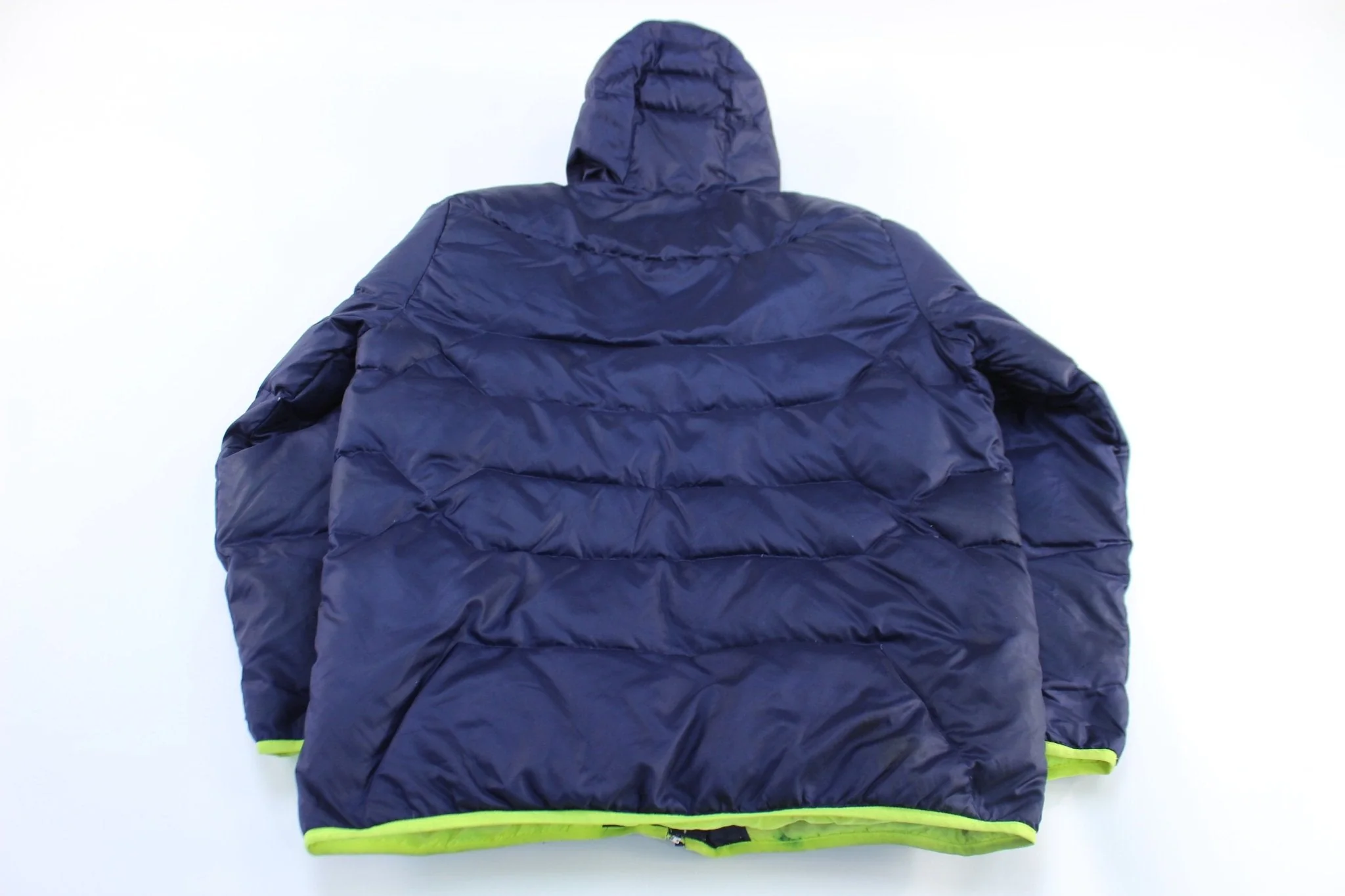 Adidas Logo Navy Blue & Neon UEFA Soccer Puffer Jacket - Image 2