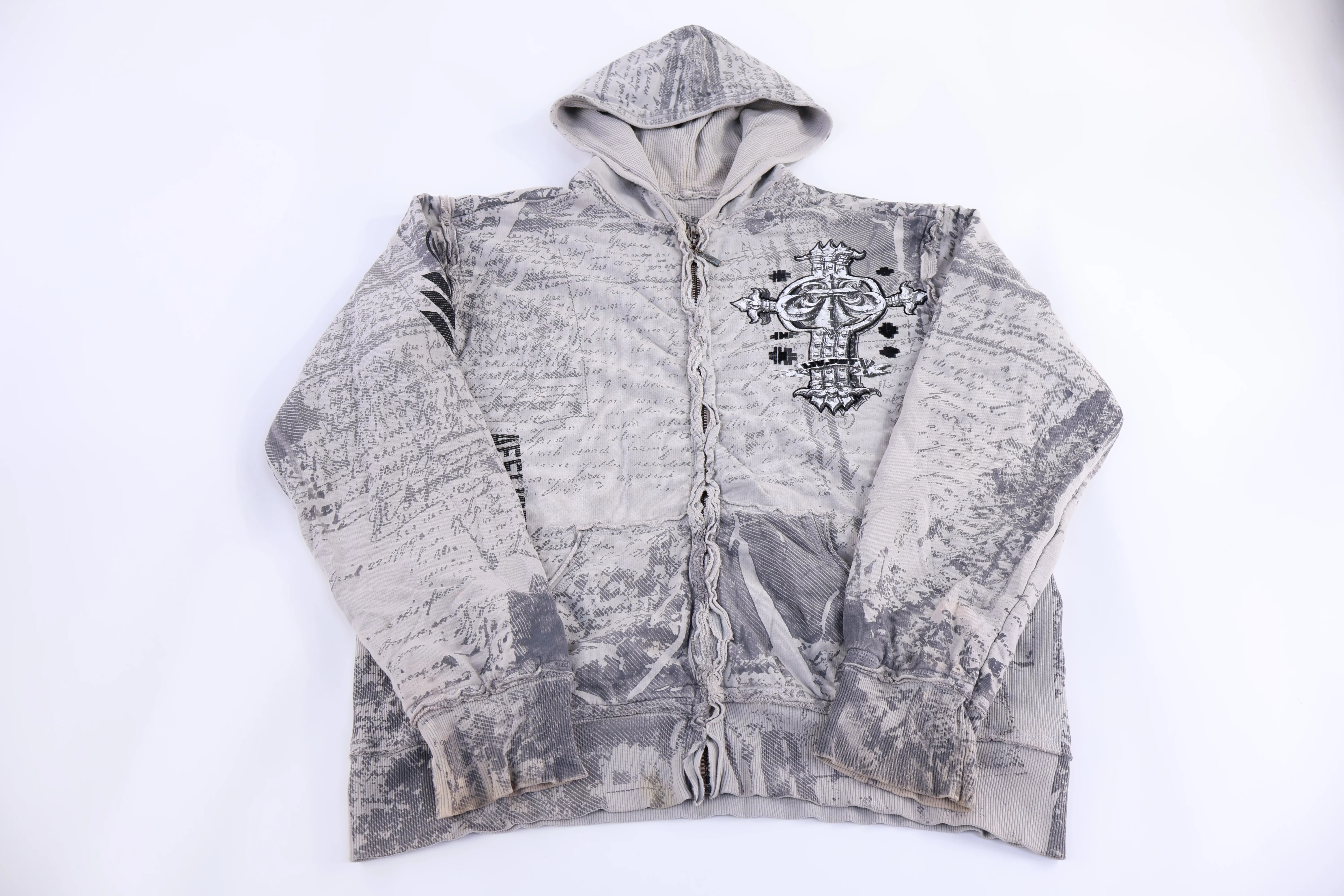 Affliction Grunge Grpahic Full Zip Hoodie