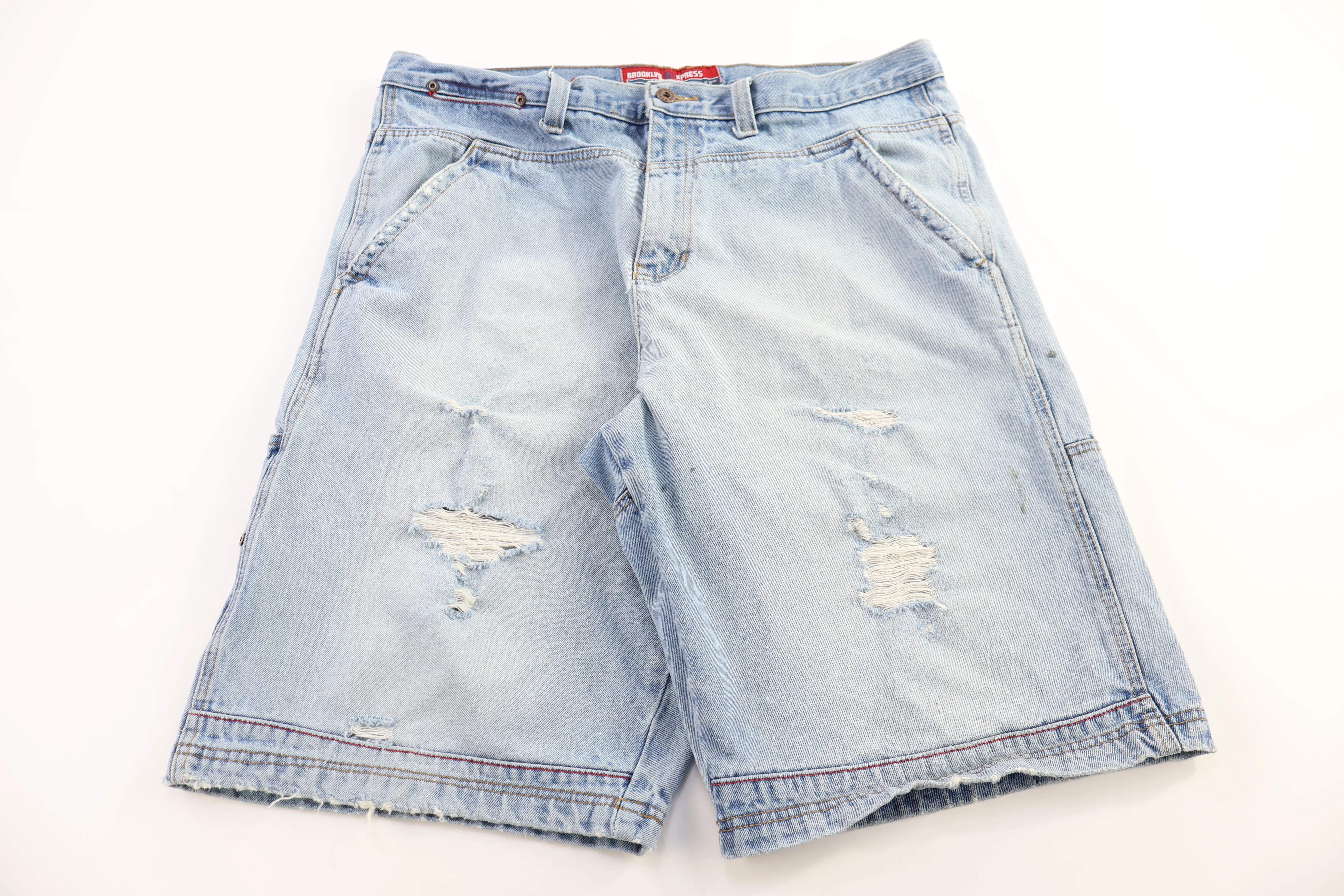 Brooklyn Xpress Light Wash Denim Shorts - Image 2