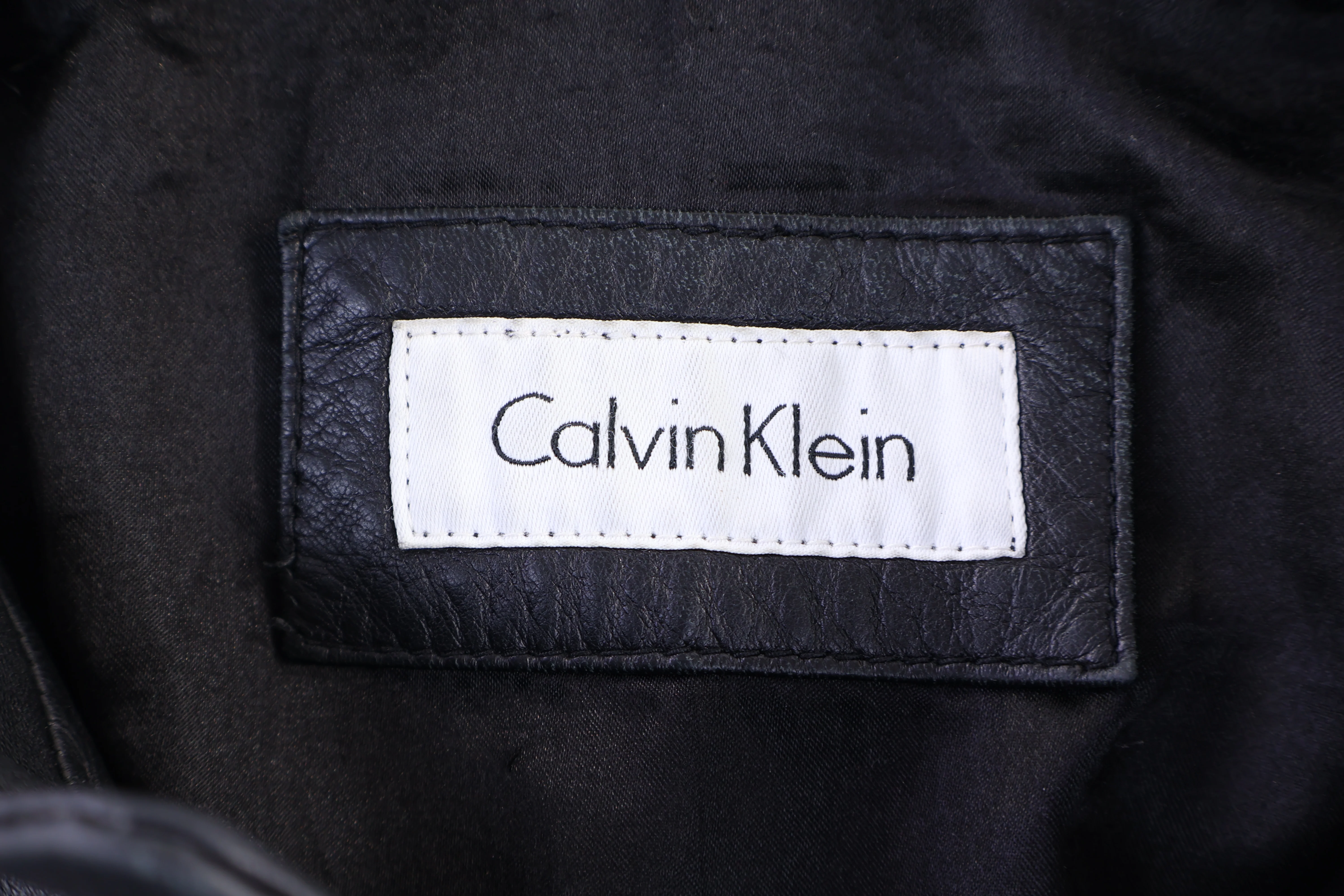 Calvin Klein Black Leather Full Zip Jacket - Image 3