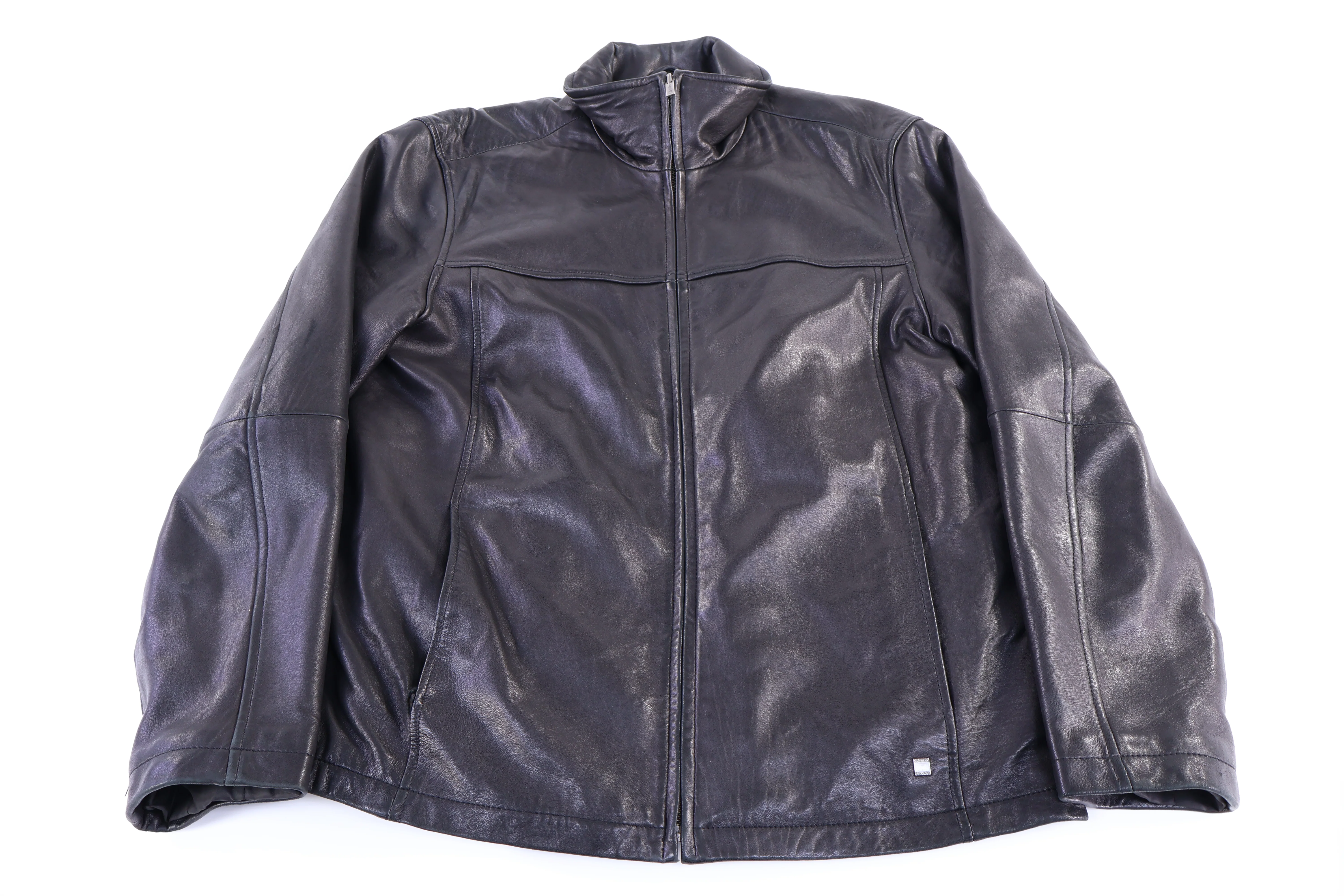 Calvin Klein Black Leather Full Zip Jacket