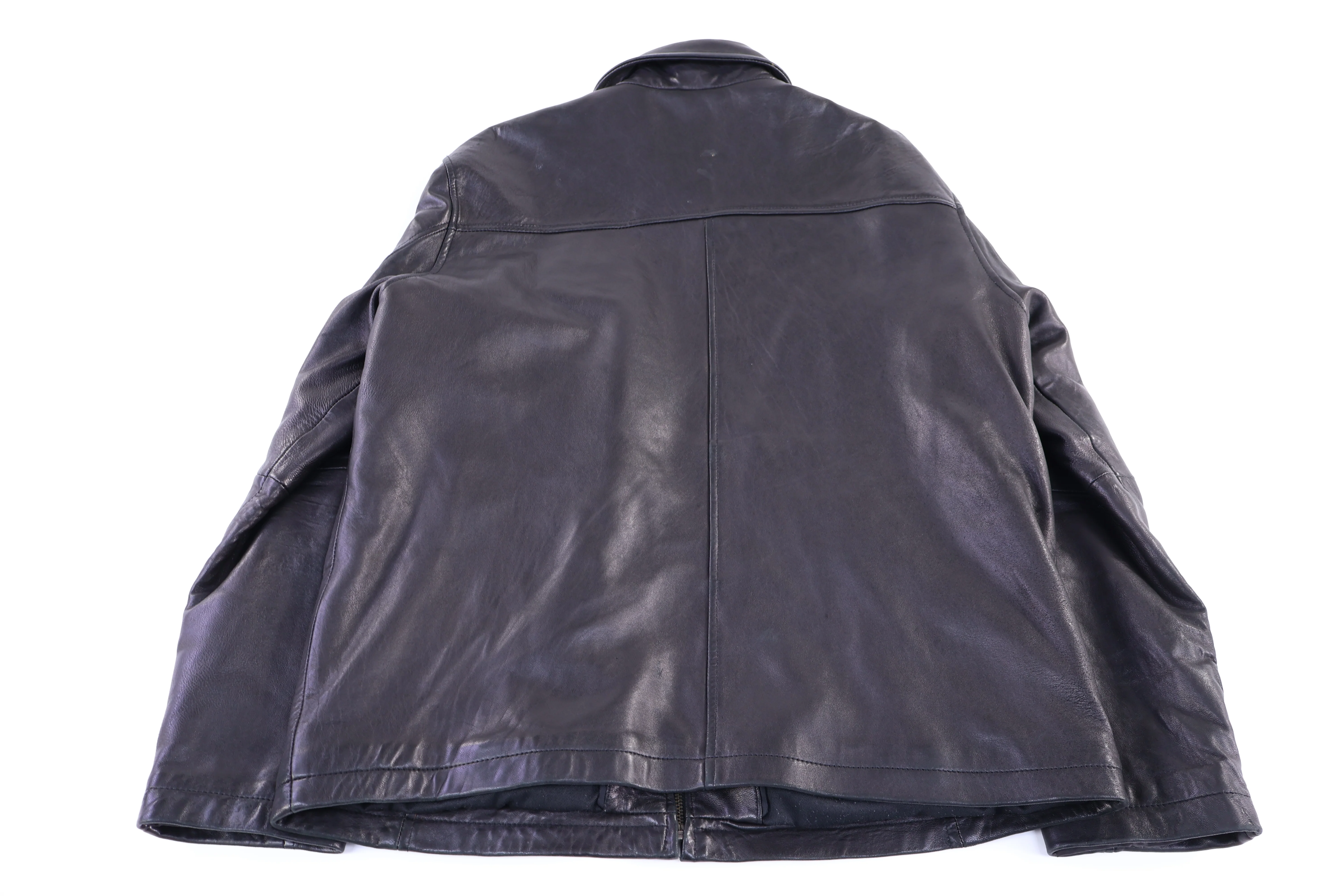 Calvin Klein Black Leather Full Zip Jacket - Image 2