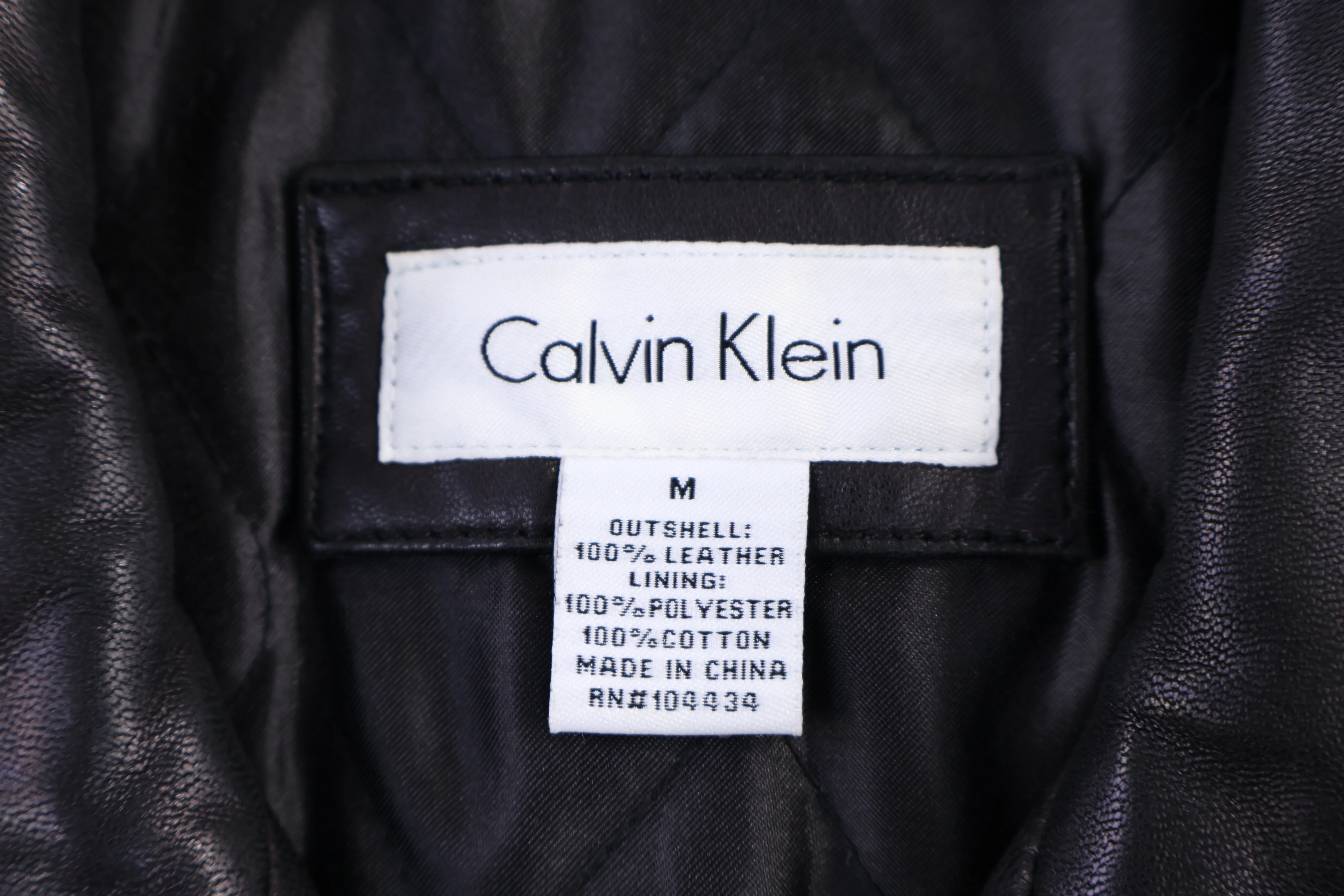 Calvin Klein Black Leather Full Zip Jacket - Image 3