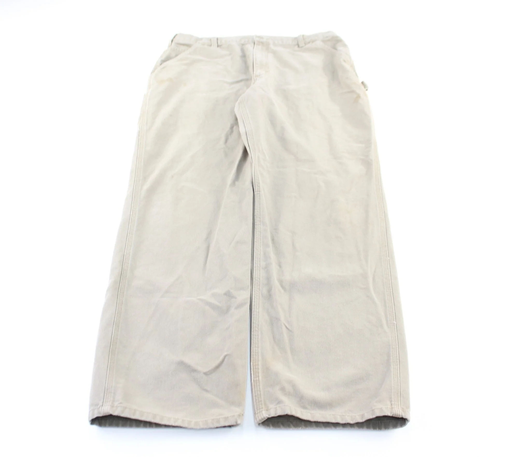 Carhartt Logo Patch Beige Carpenter Pants