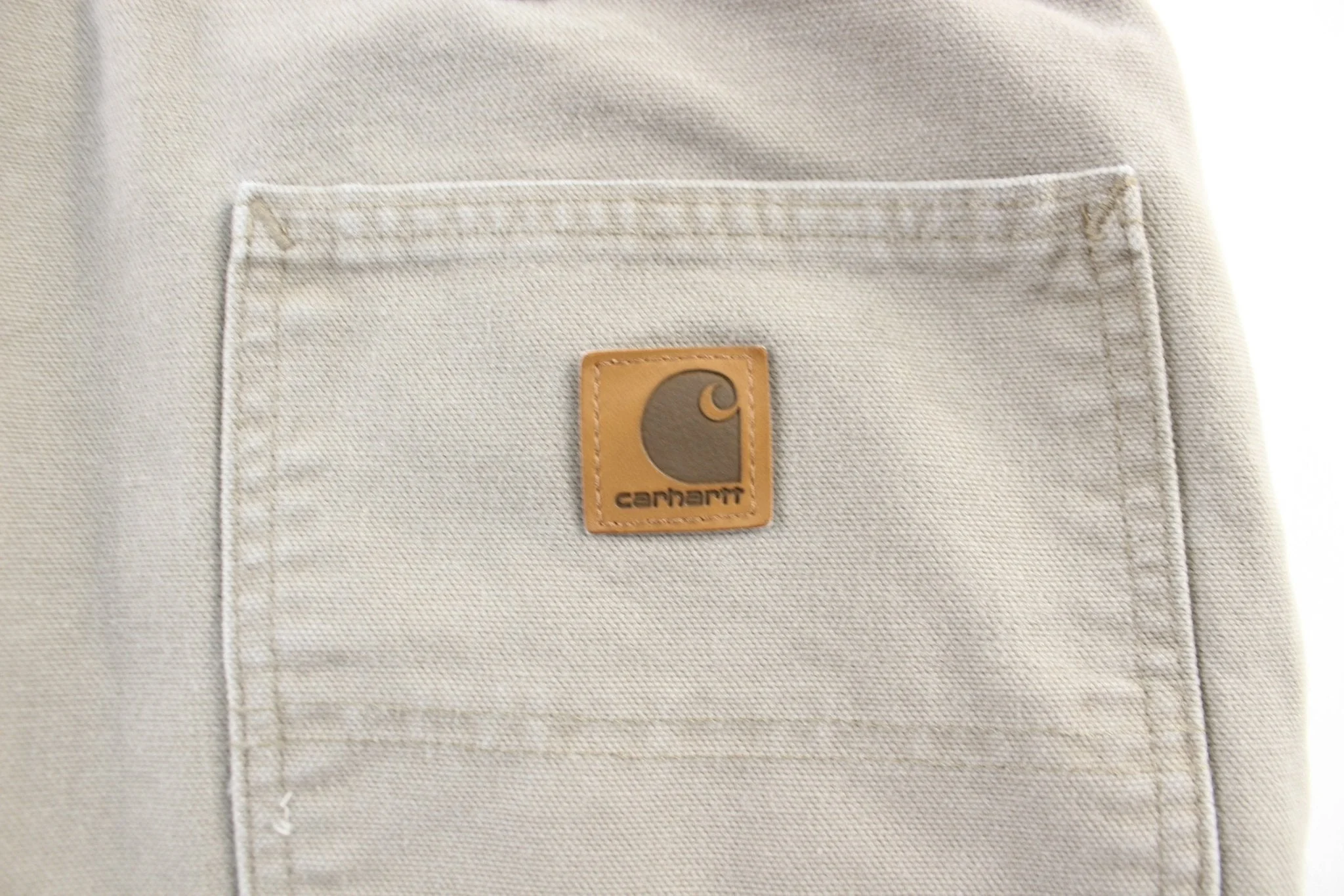 Carhartt Logo Patch Beige Carpenter Pants - Image 4