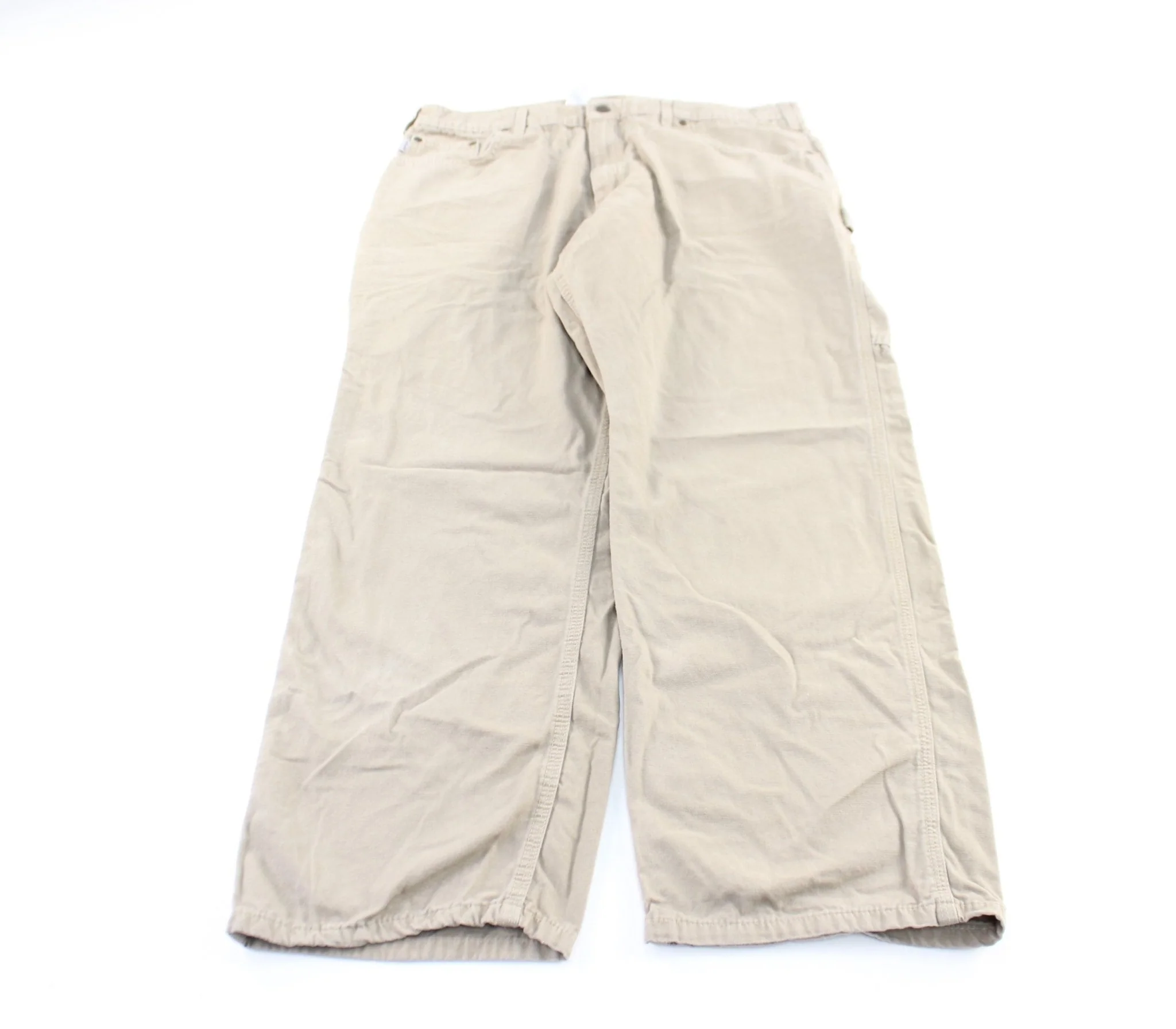 Carhartt Logo Patch Beige Carpenter Pants