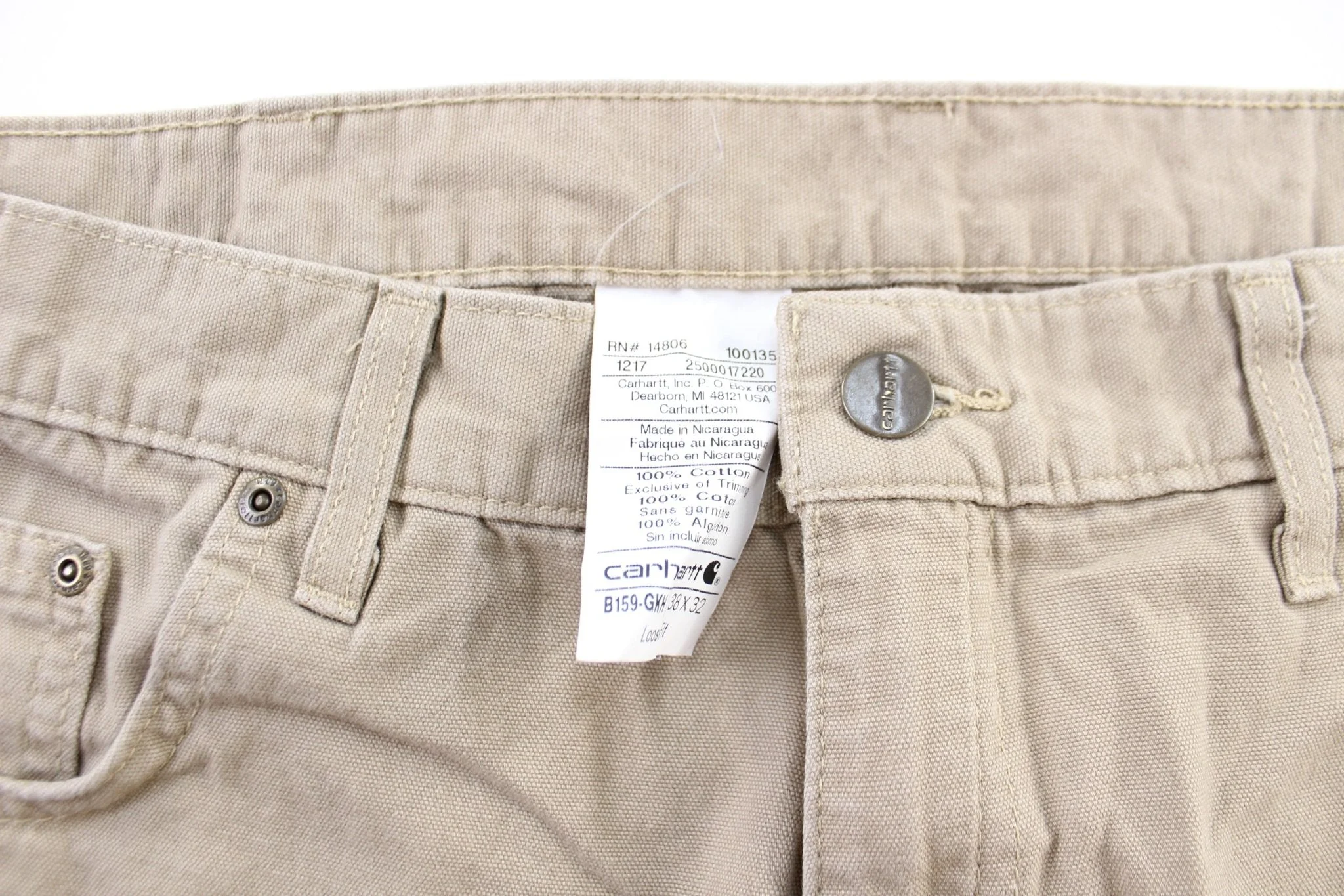 Carhartt Logo Patch Beige Carpenter Pants - Image 3