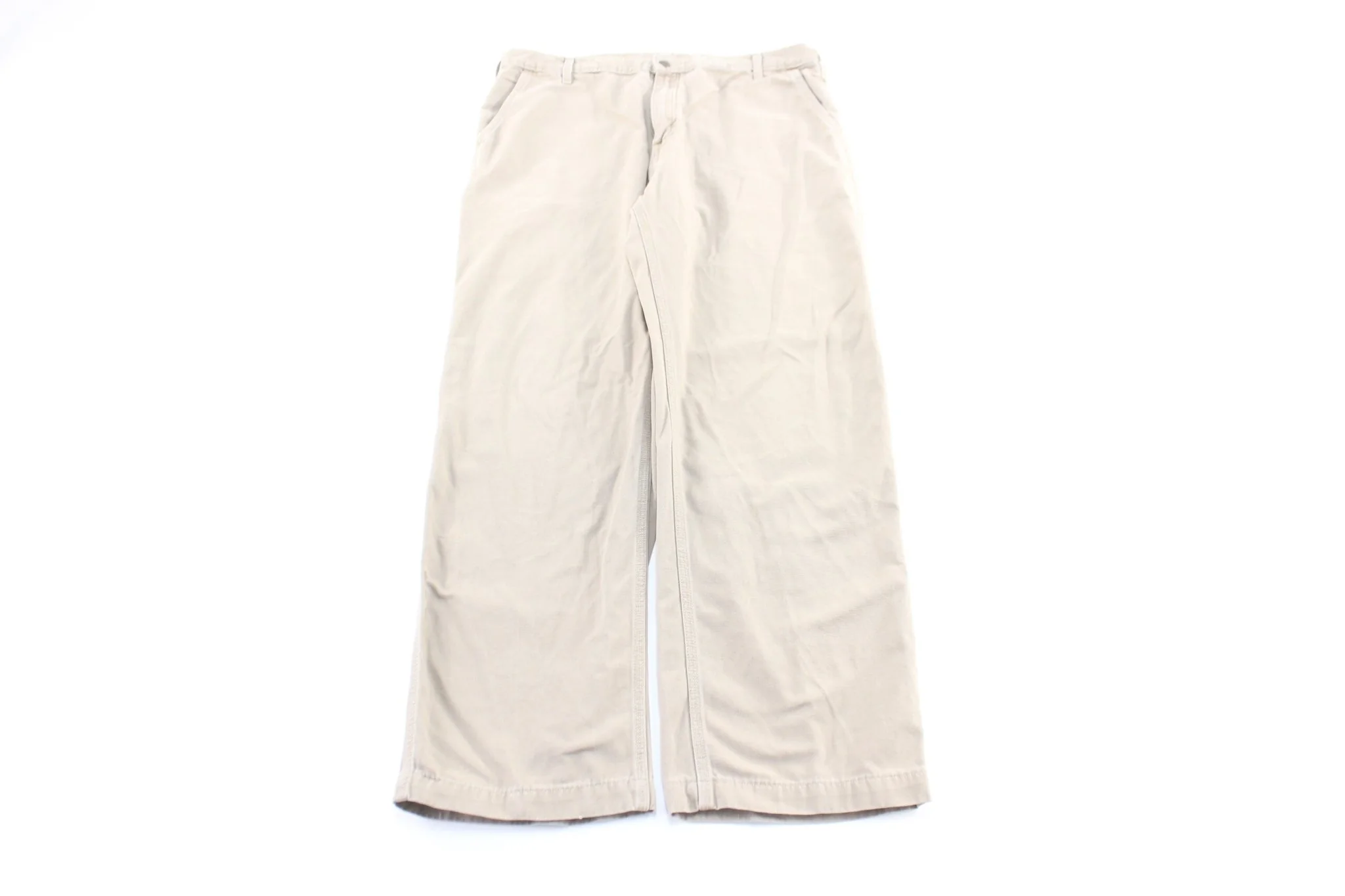 Carhartt Logo Patch Beige Carpenter Pants