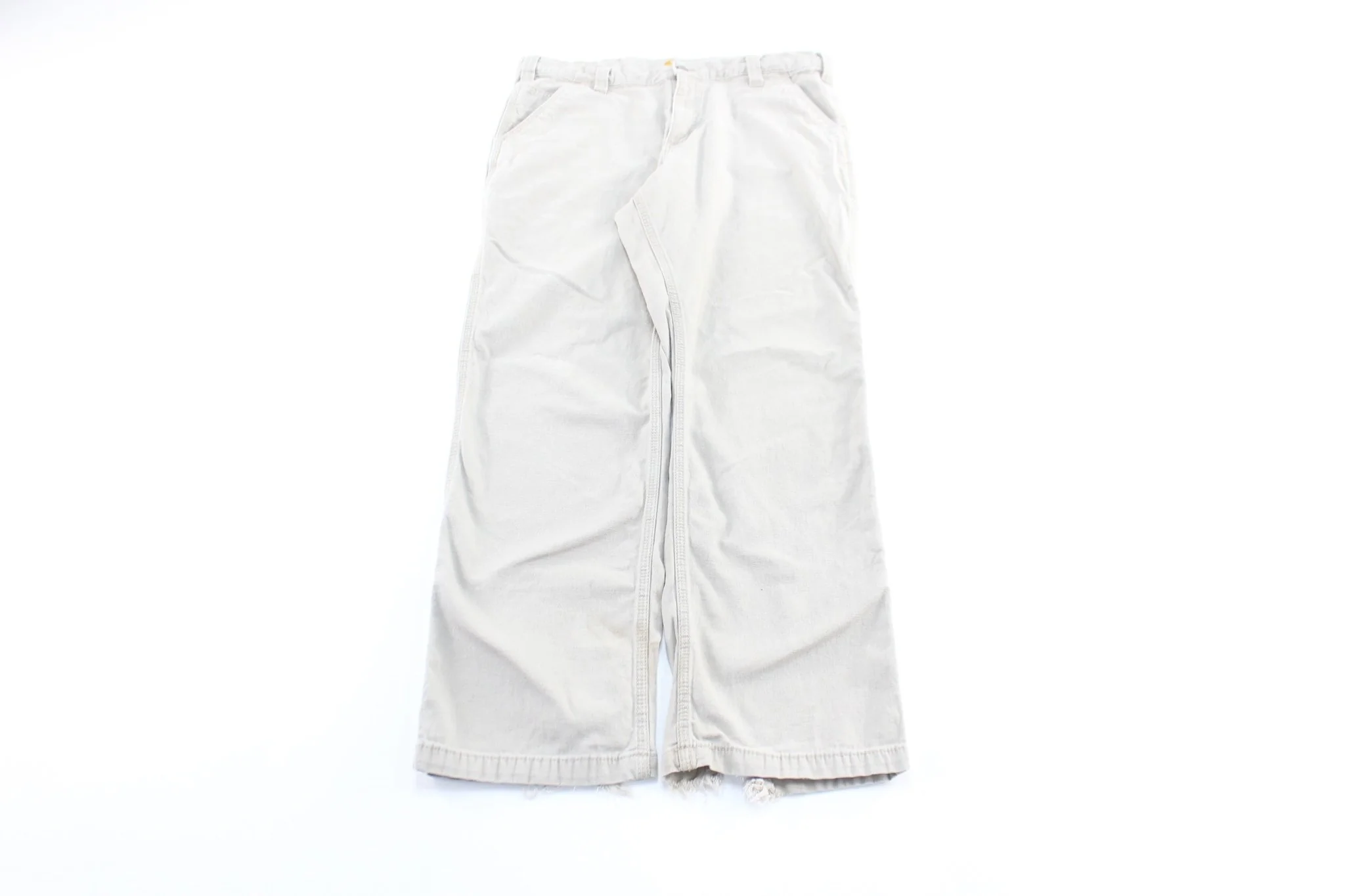 Carhartt Logo Patch Beige Carpenter Pants