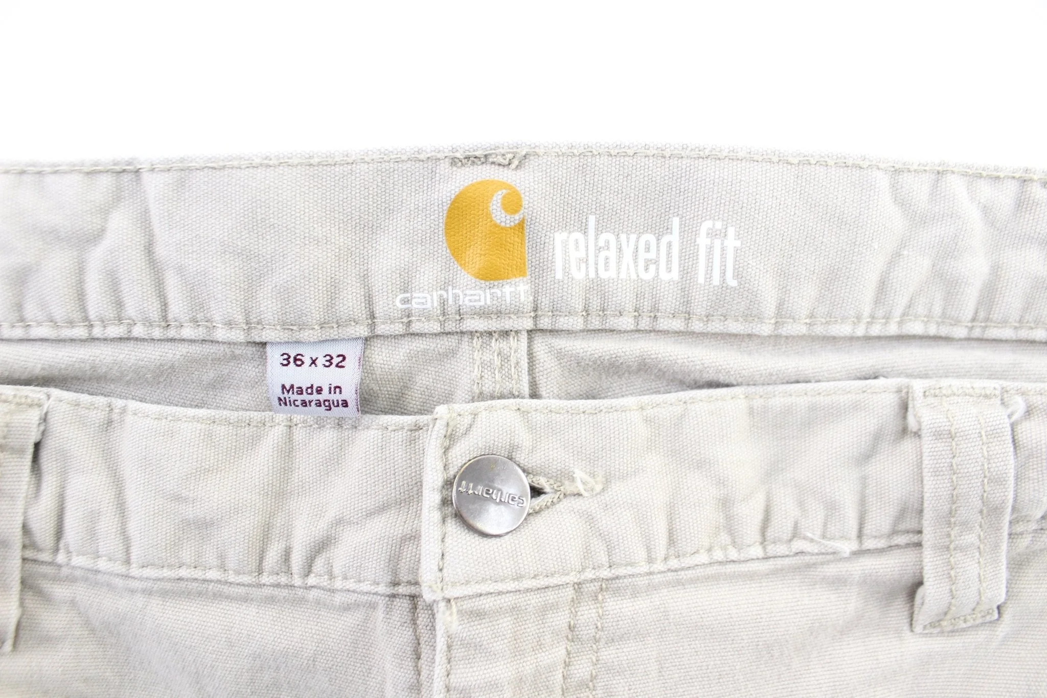 Carhartt Logo Patch Beige Carpenter Pants - Image 4