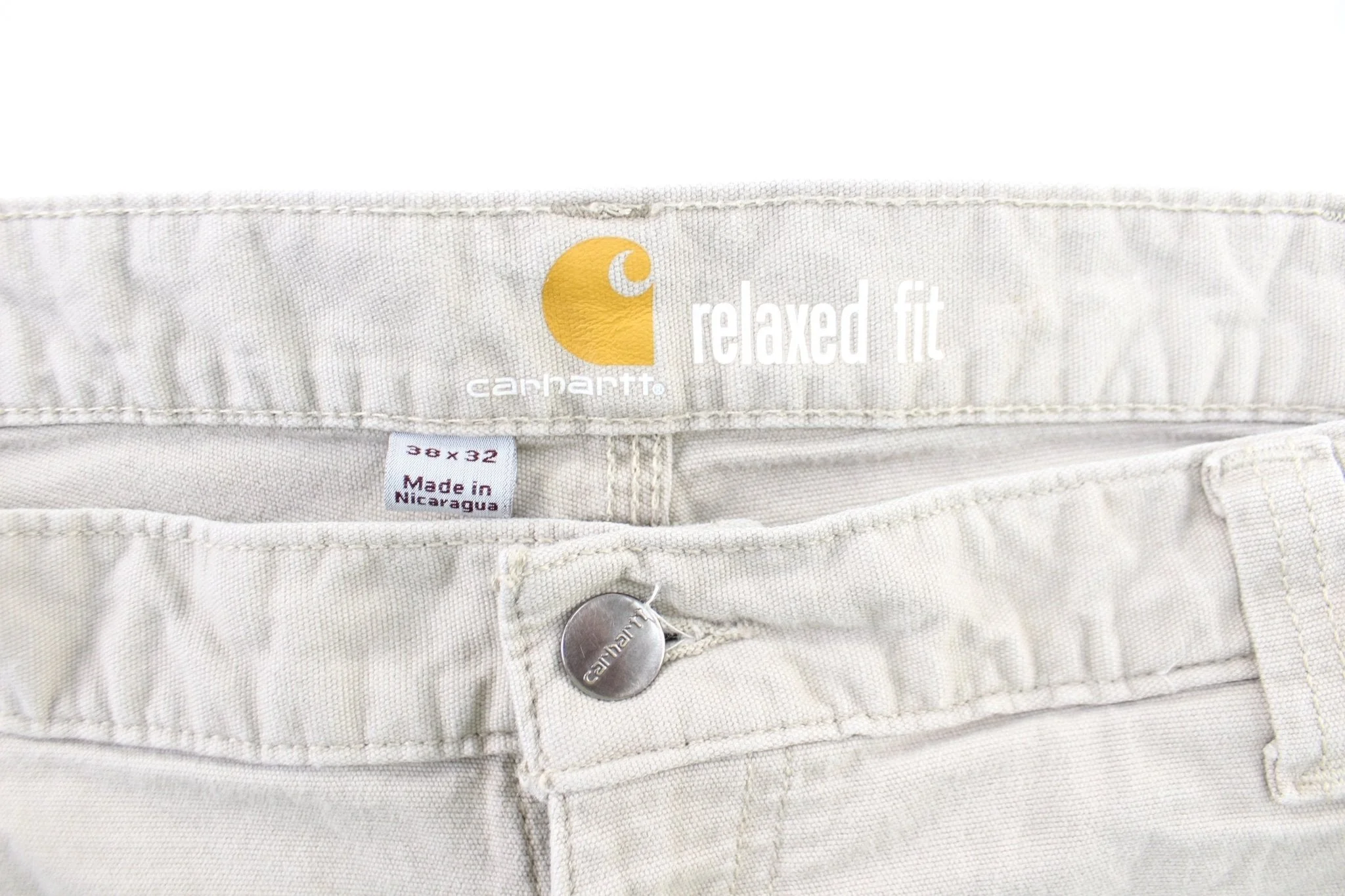 Carhartt Logo Patch Beige Carpenter Pants - Image 4
