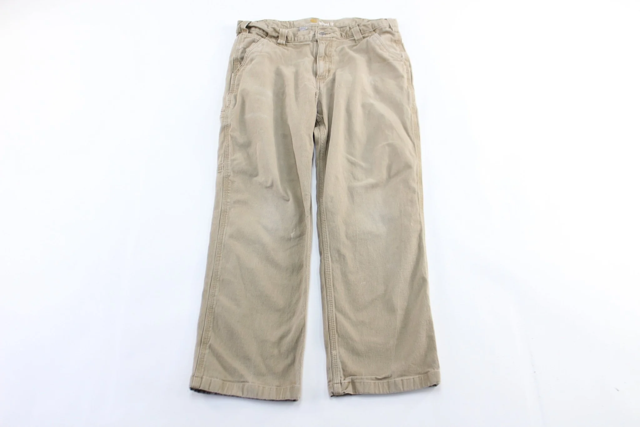 Carhartt Logo Patch Beige Carpenter Pants