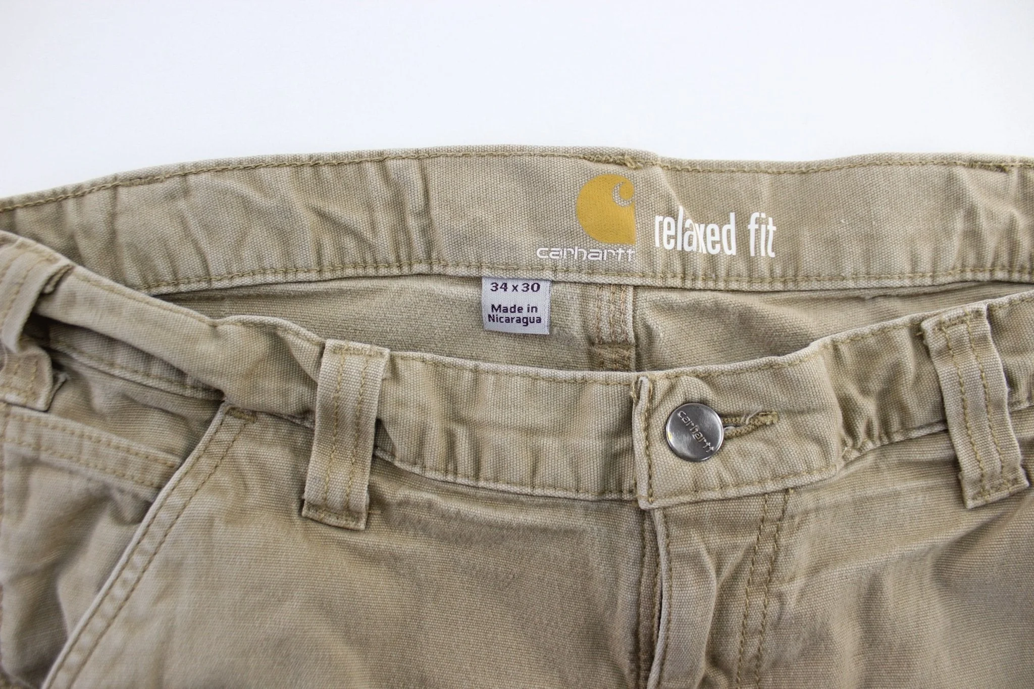 Carhartt Logo Patch Beige Carpenter Pants - Image 4