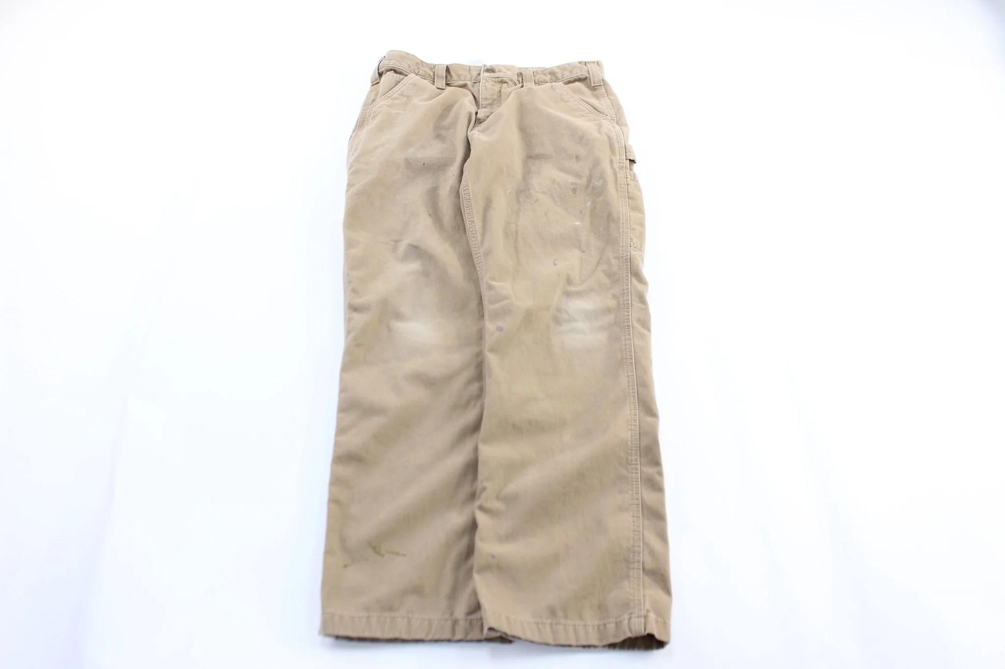 Carhartt Logo Patch Beige Carpenter Pants
