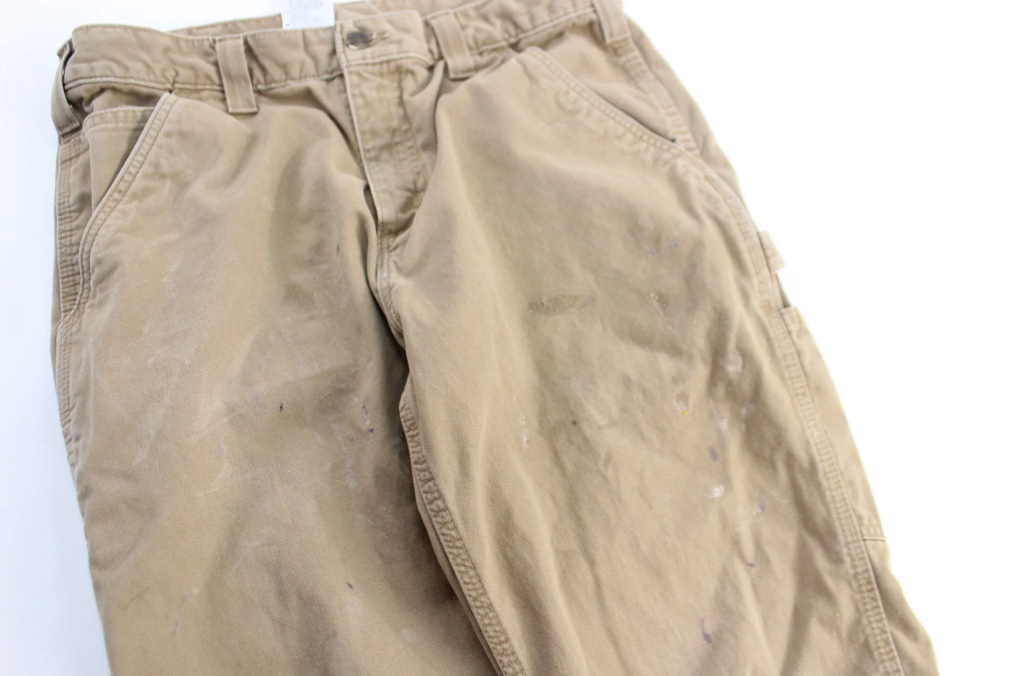 Carhartt Logo Patch Beige Carpenter Pants - Image 3