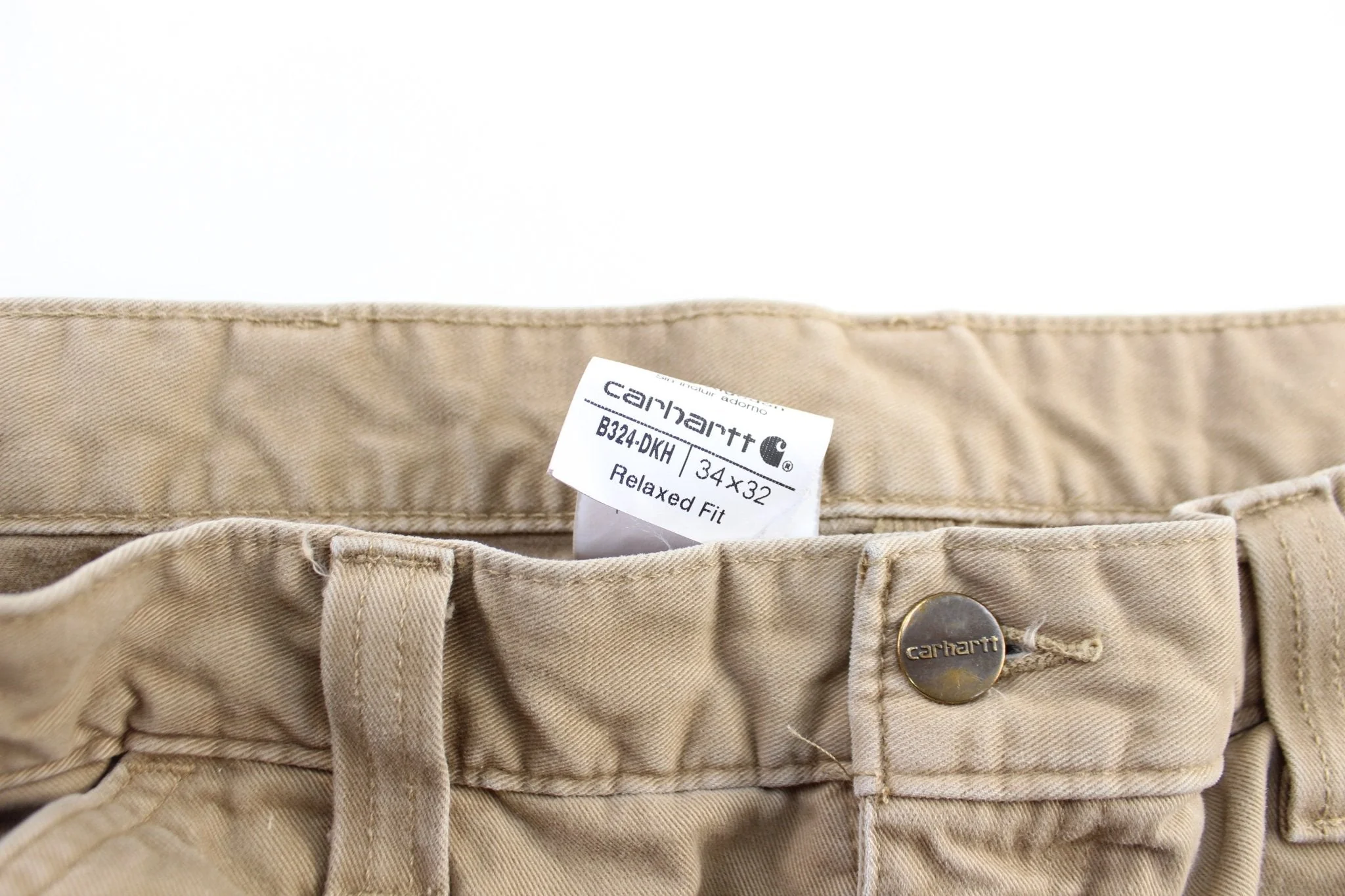 Carhartt Logo Patch Beige Carpenter Pants - Image 4