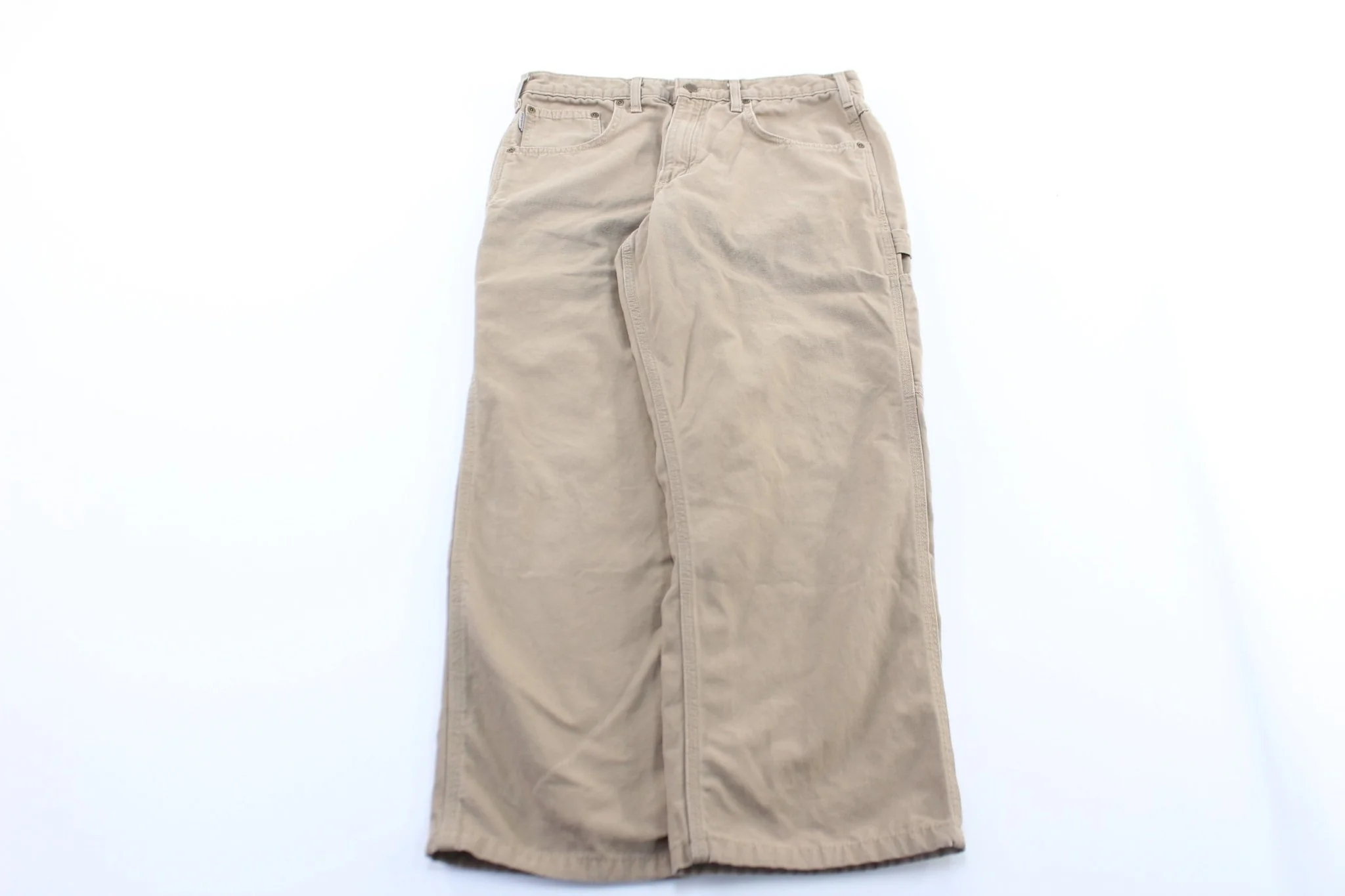 Carhartt Logo Patch Beige Carpenter Pants