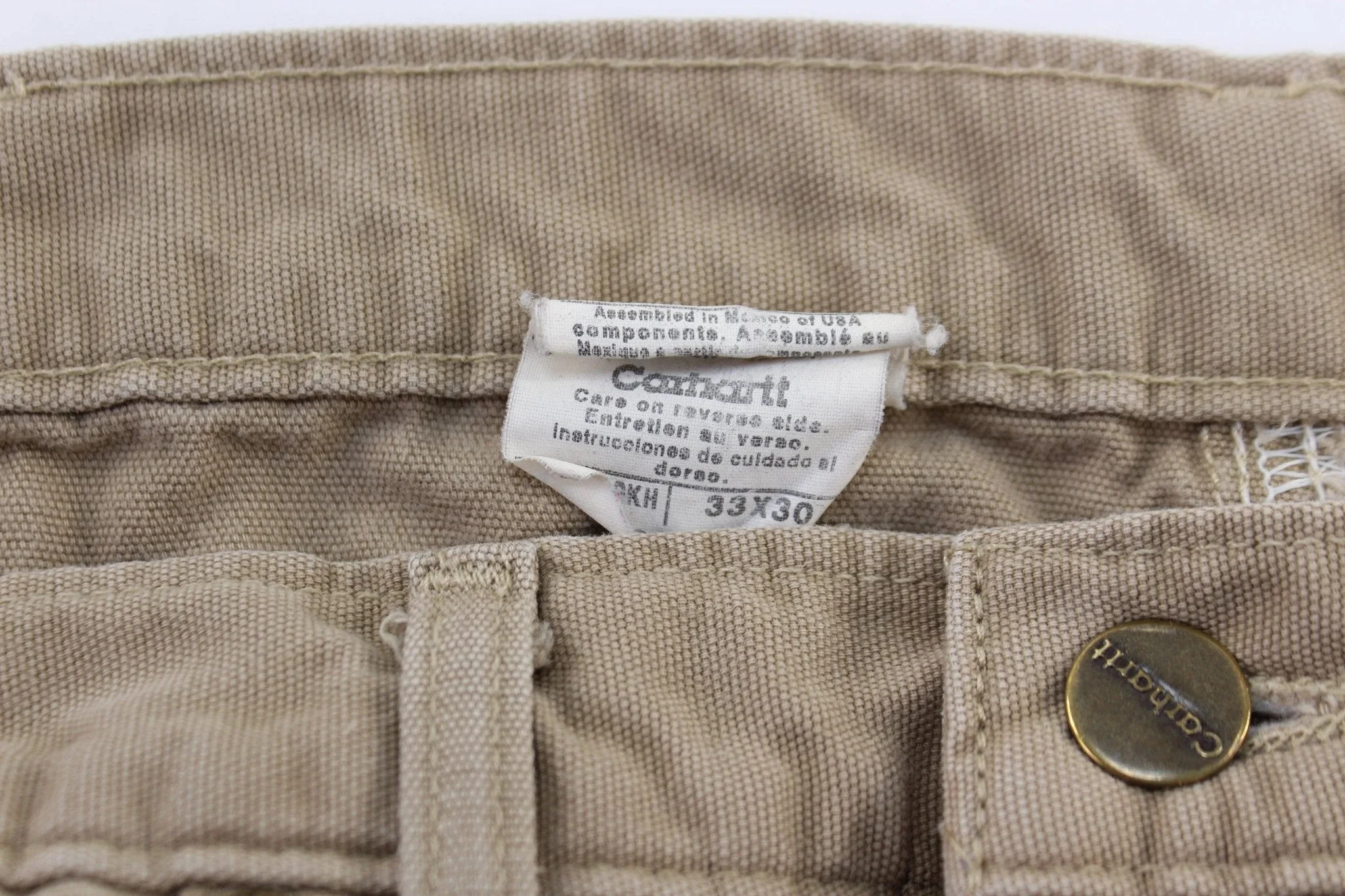 Carhartt Logo Patch Beige Carpenter Pants - Image 3