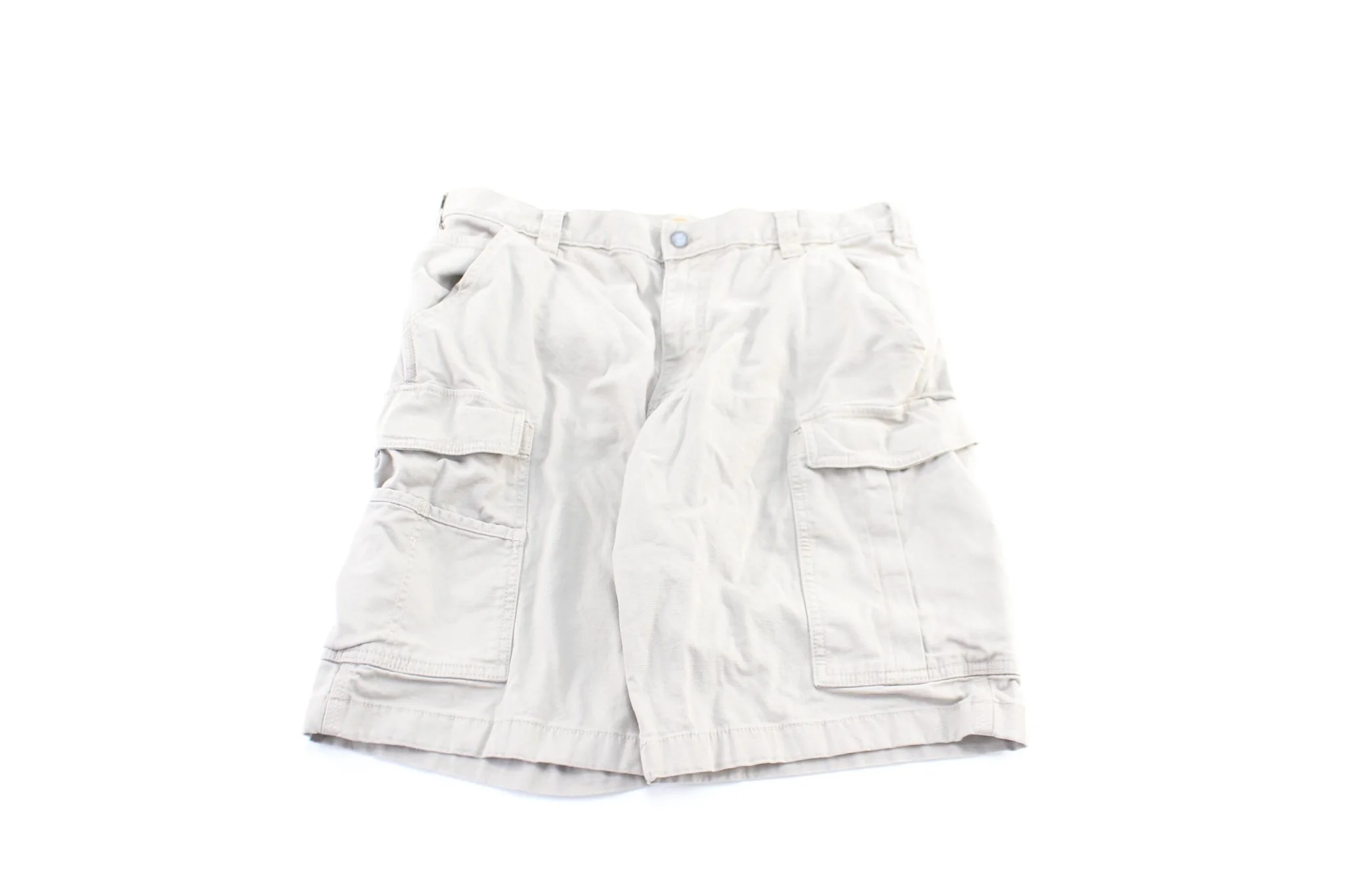 Carhartt Logo Patch Beige Carpenter Shorts