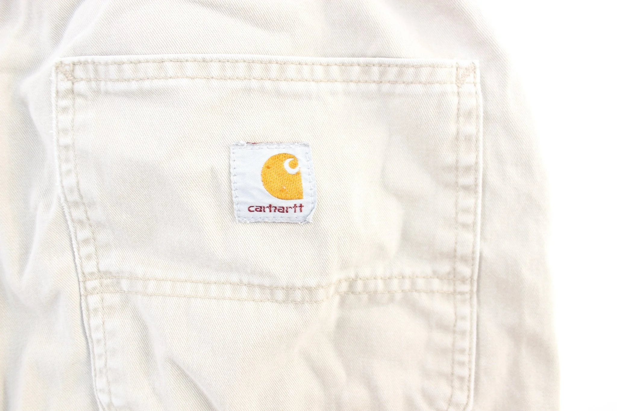 Carhartt Logo Patch Beige Carpenter Shorts - Image 4