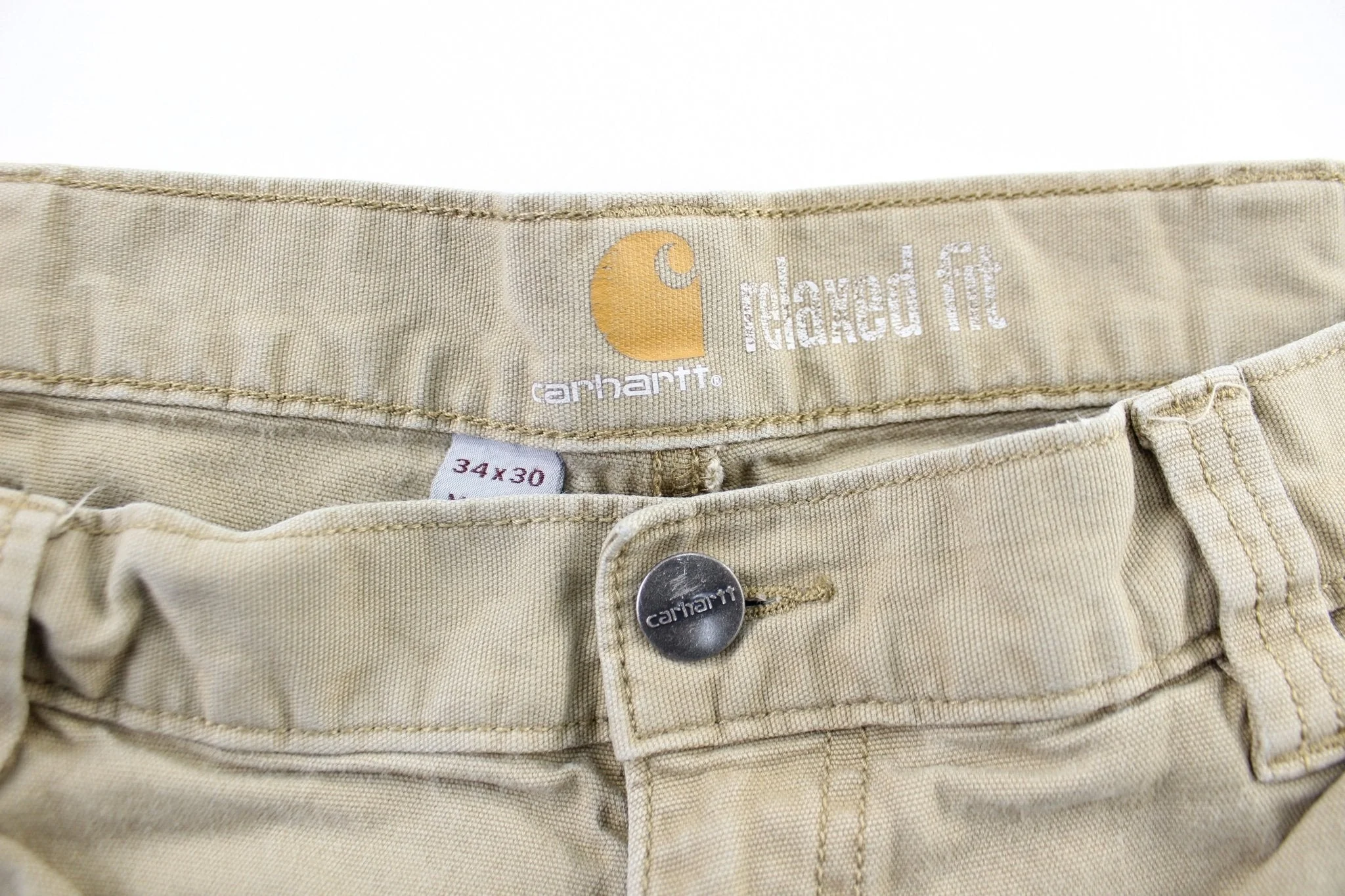 Carhartt Logo Patch Beige Pants - Image 5