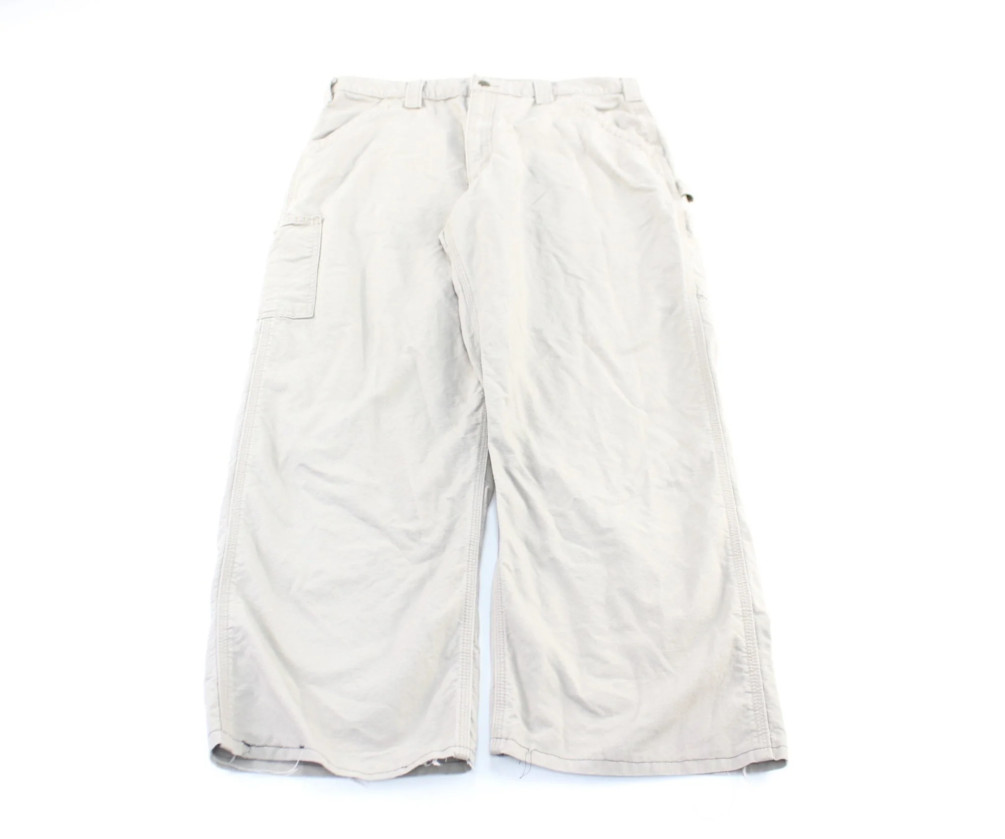 Carhartt Logo Patch Beige Workwear Pants