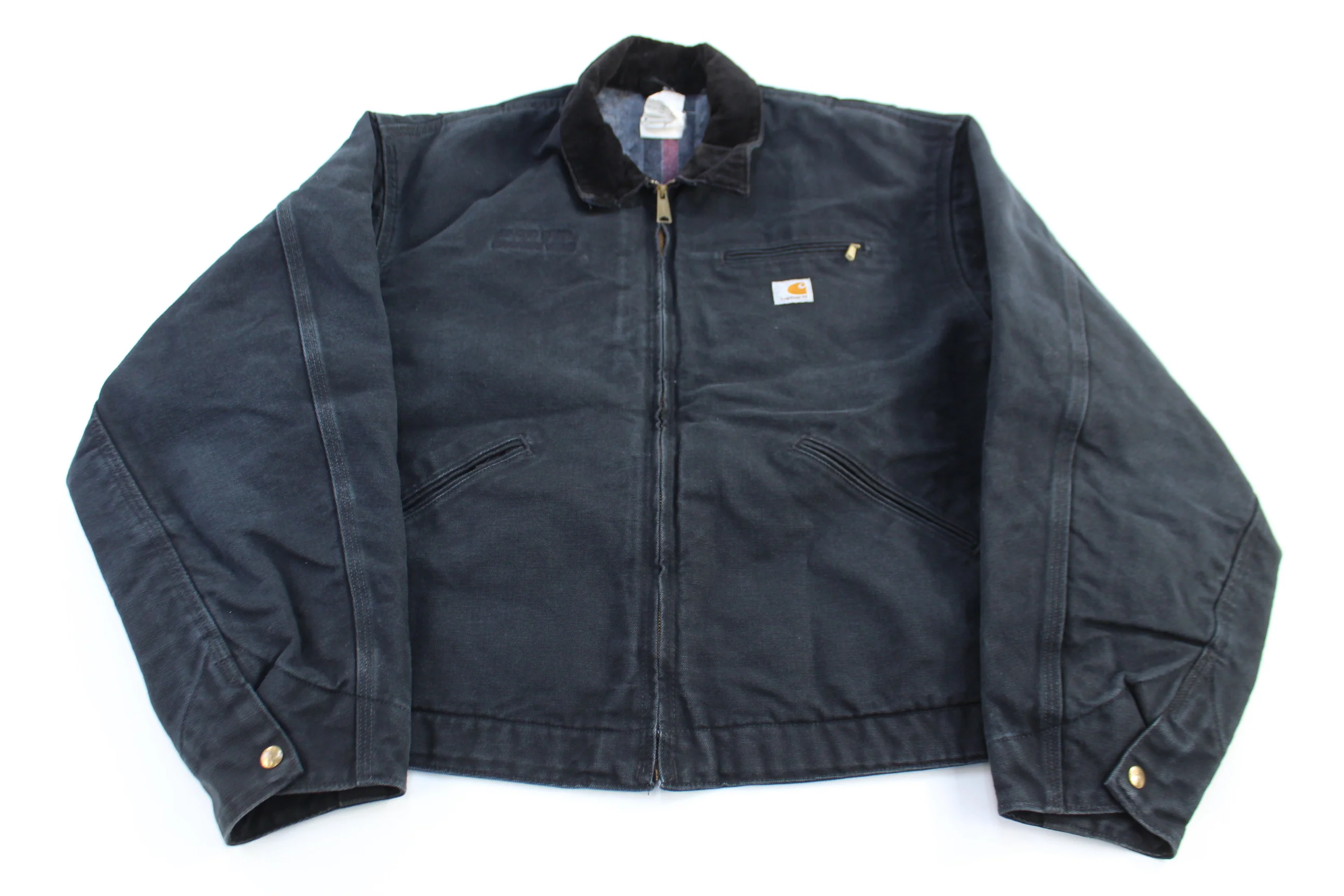 Carhartt Logo Patch Black Full Zip Detroit Jacket