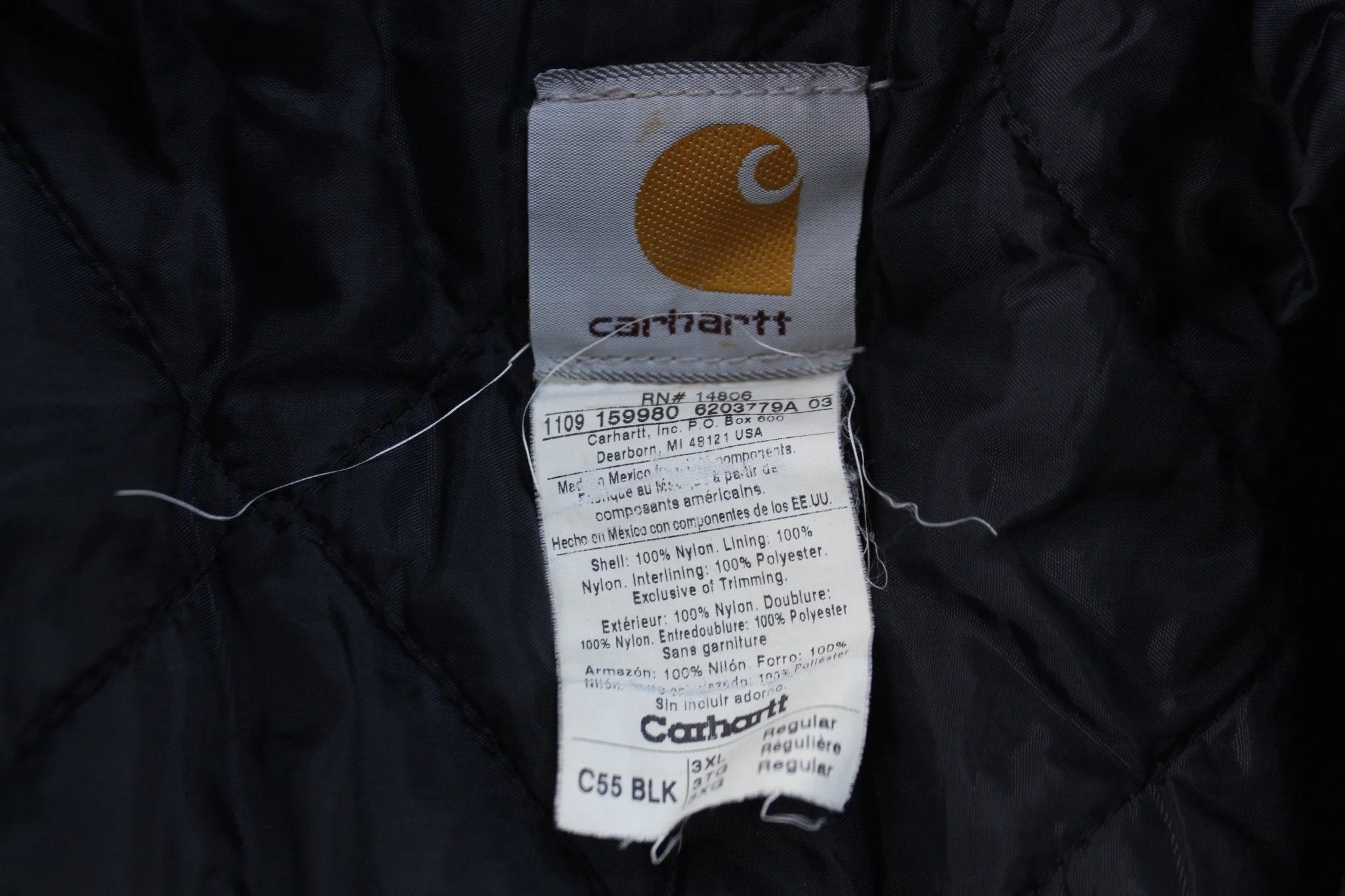 Carhartt Logo Patch Black Full Zip Jacket - Image 3
