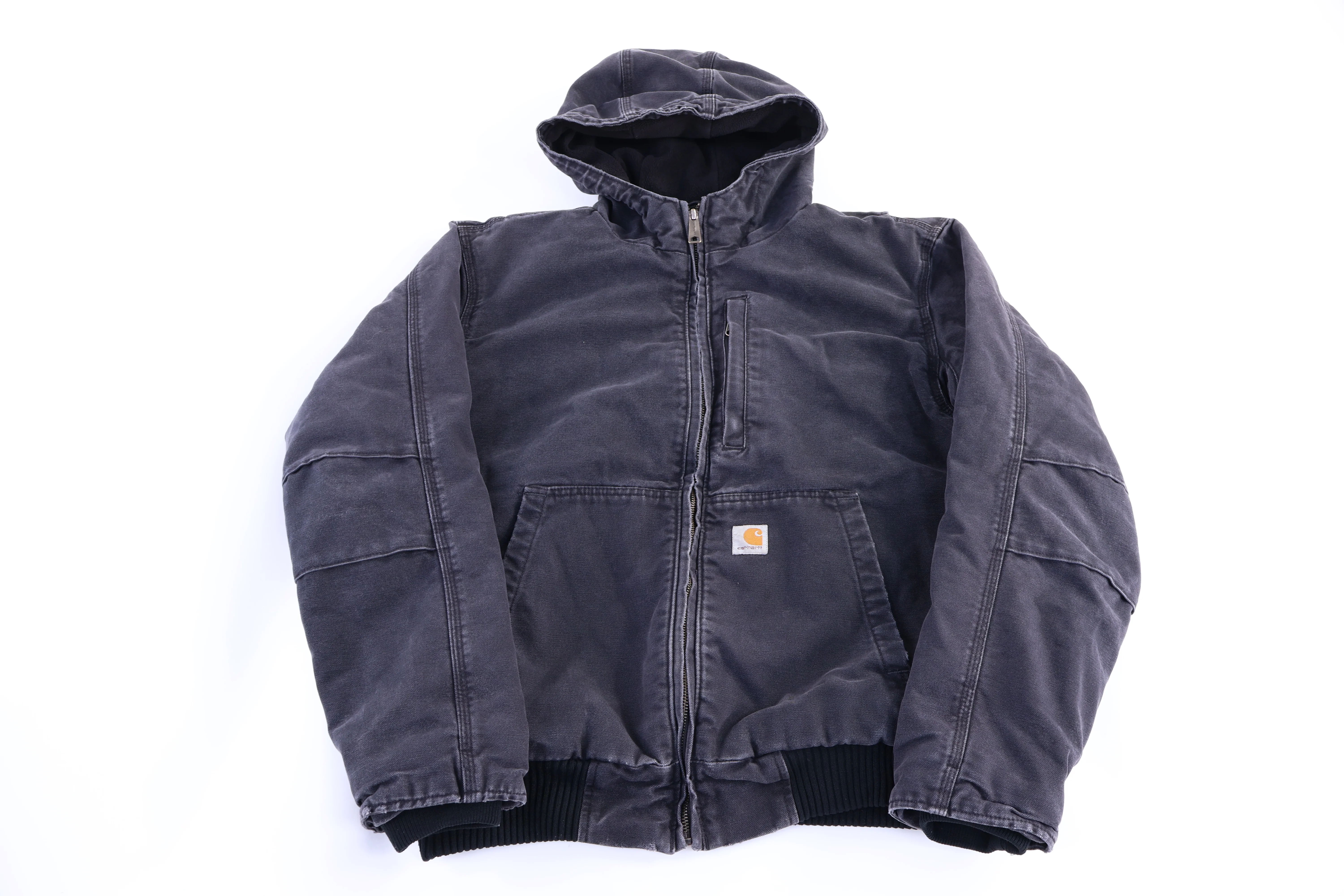 Carhartt Logo Patch Black Full Zip Jacket